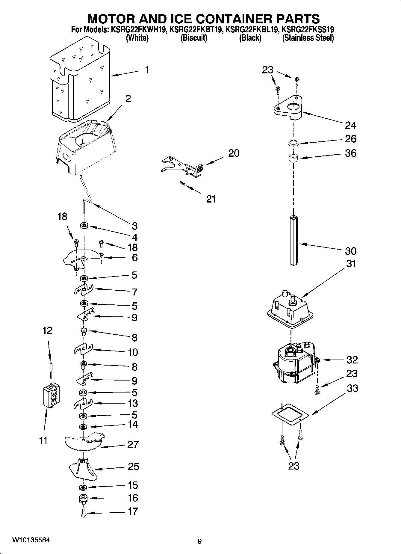 06 - MOTOR AND ICE CONTAINER PARTS