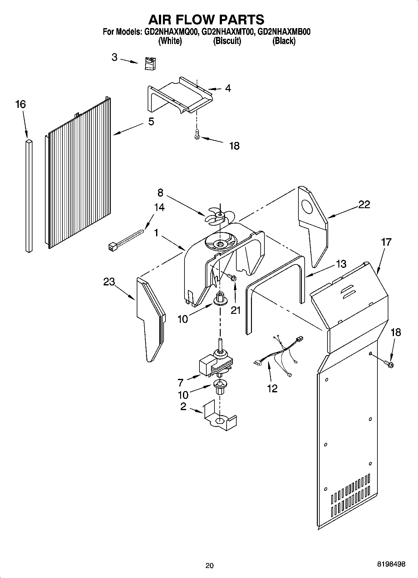12 - AIR FLOW PARTS, PARTS NOT ILLUSTRATED