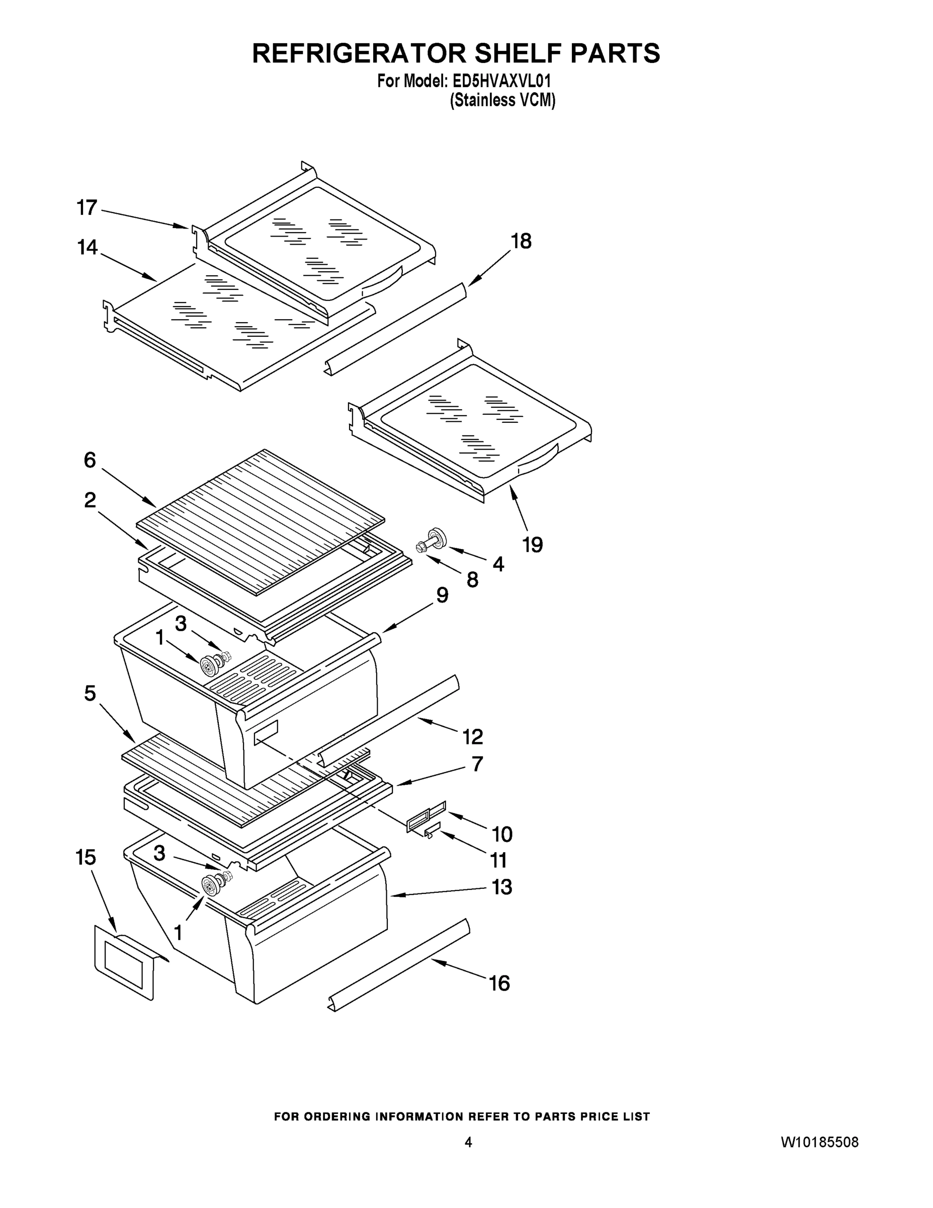 03 - REFRIGERATOR SHELF PARTS