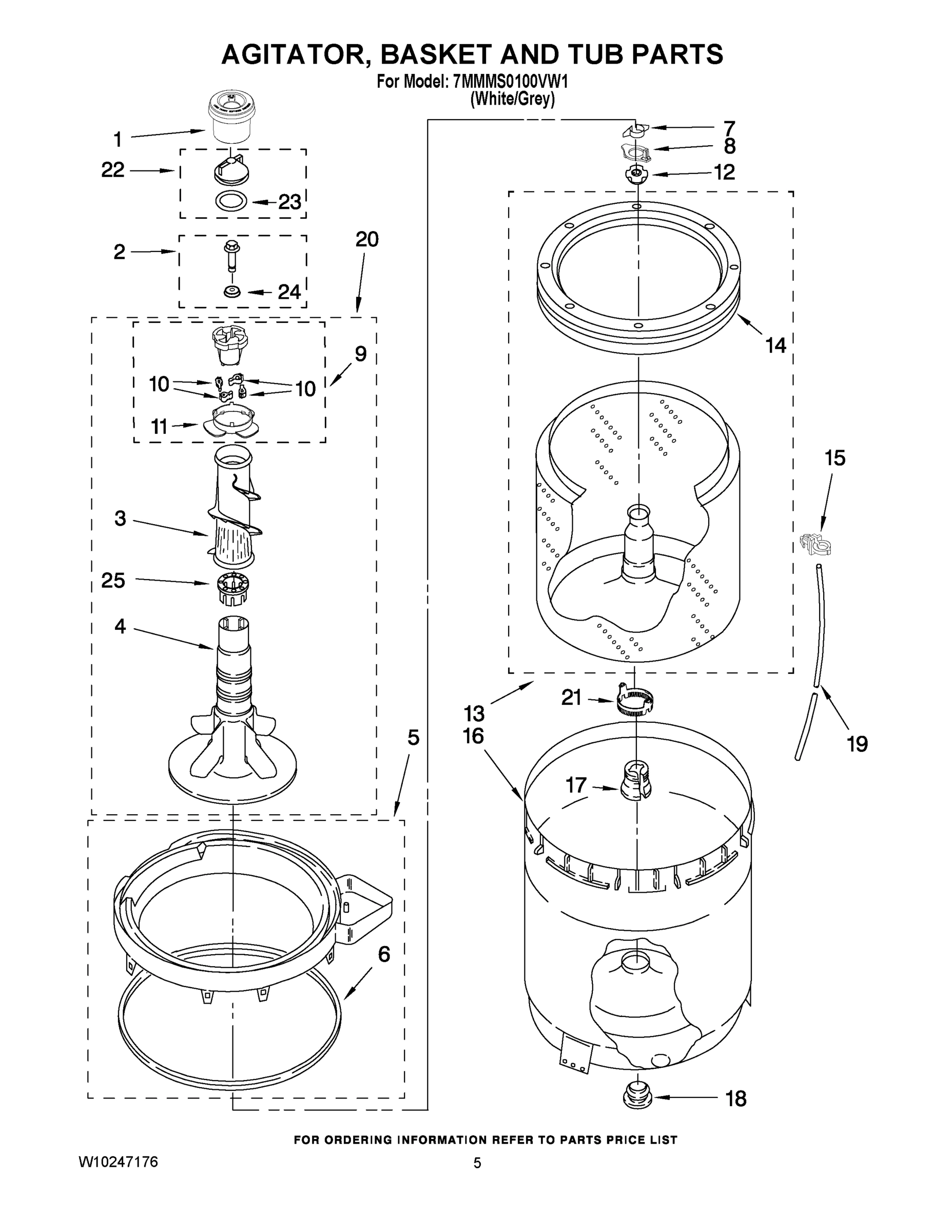 03 - AGITATOR, BASKET AND TUB PARTS