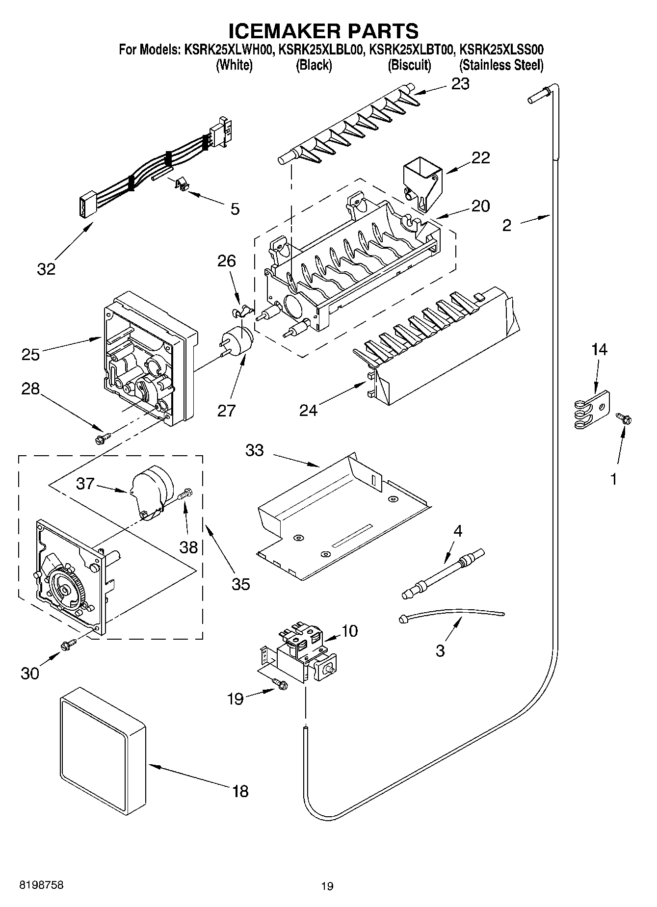 12 - ICEMAKER PARTS, PARTS NOT ILLUSTRATED