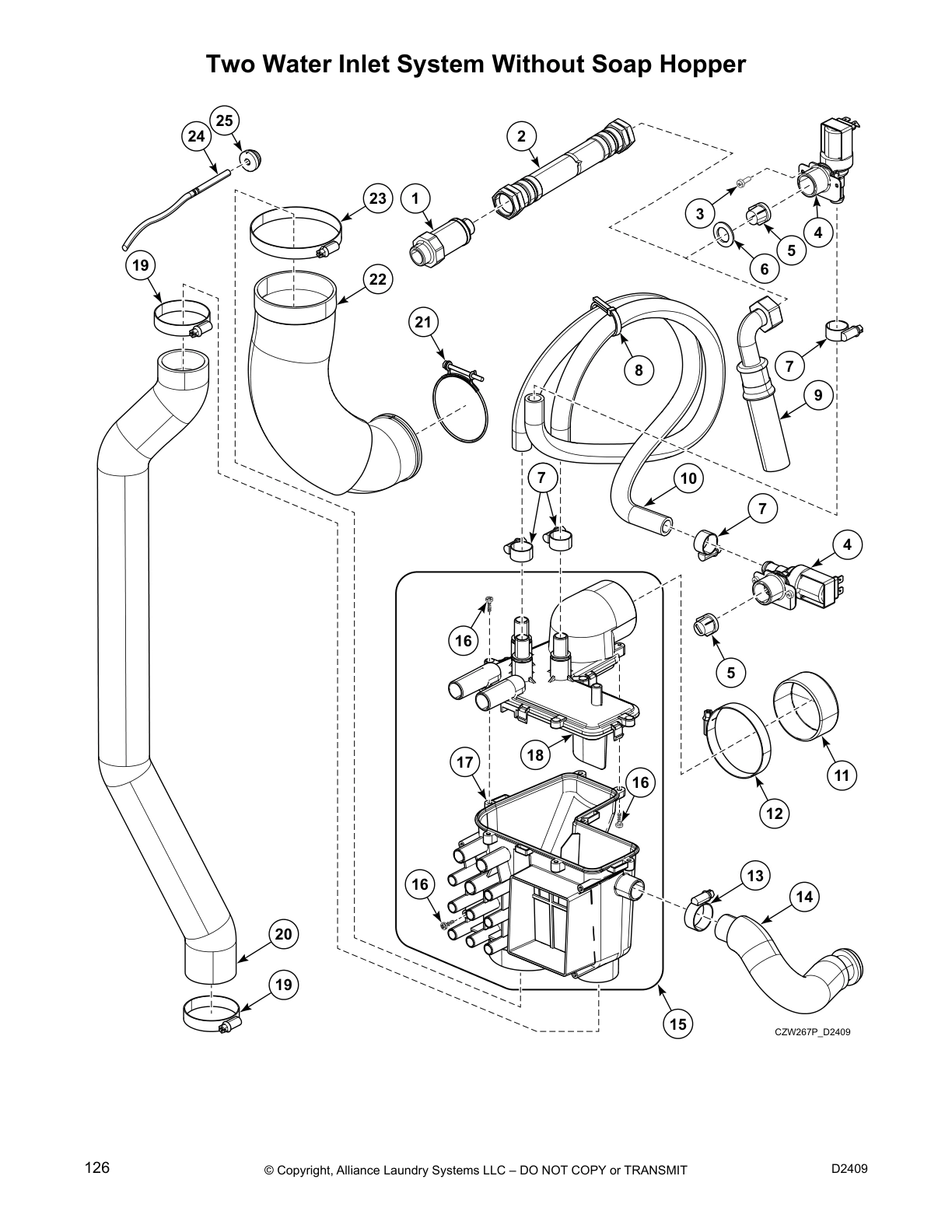 Two Water Inlet System Without Soap Hopper