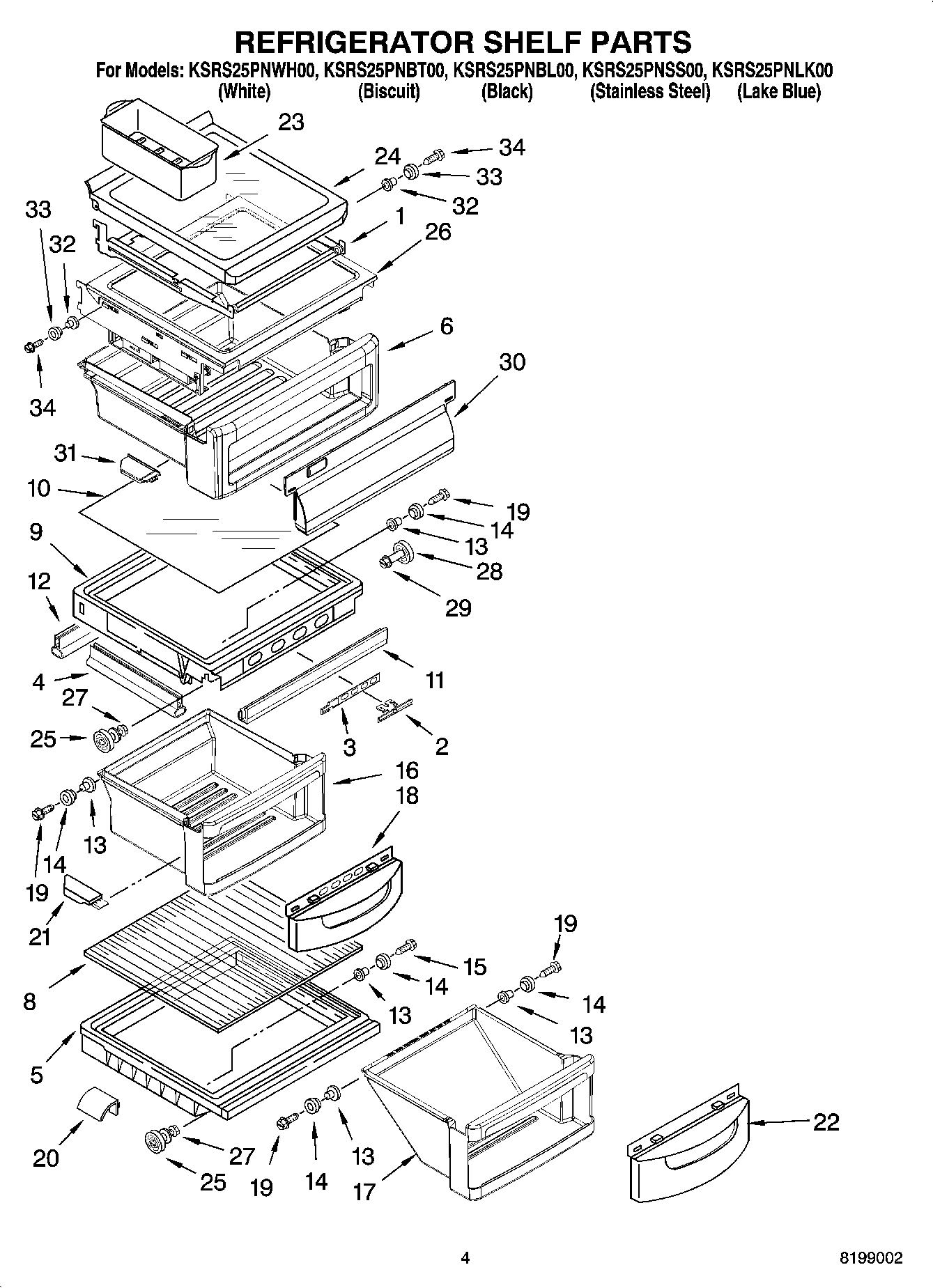 03 - REFRIGERATOR SHELF PARTS