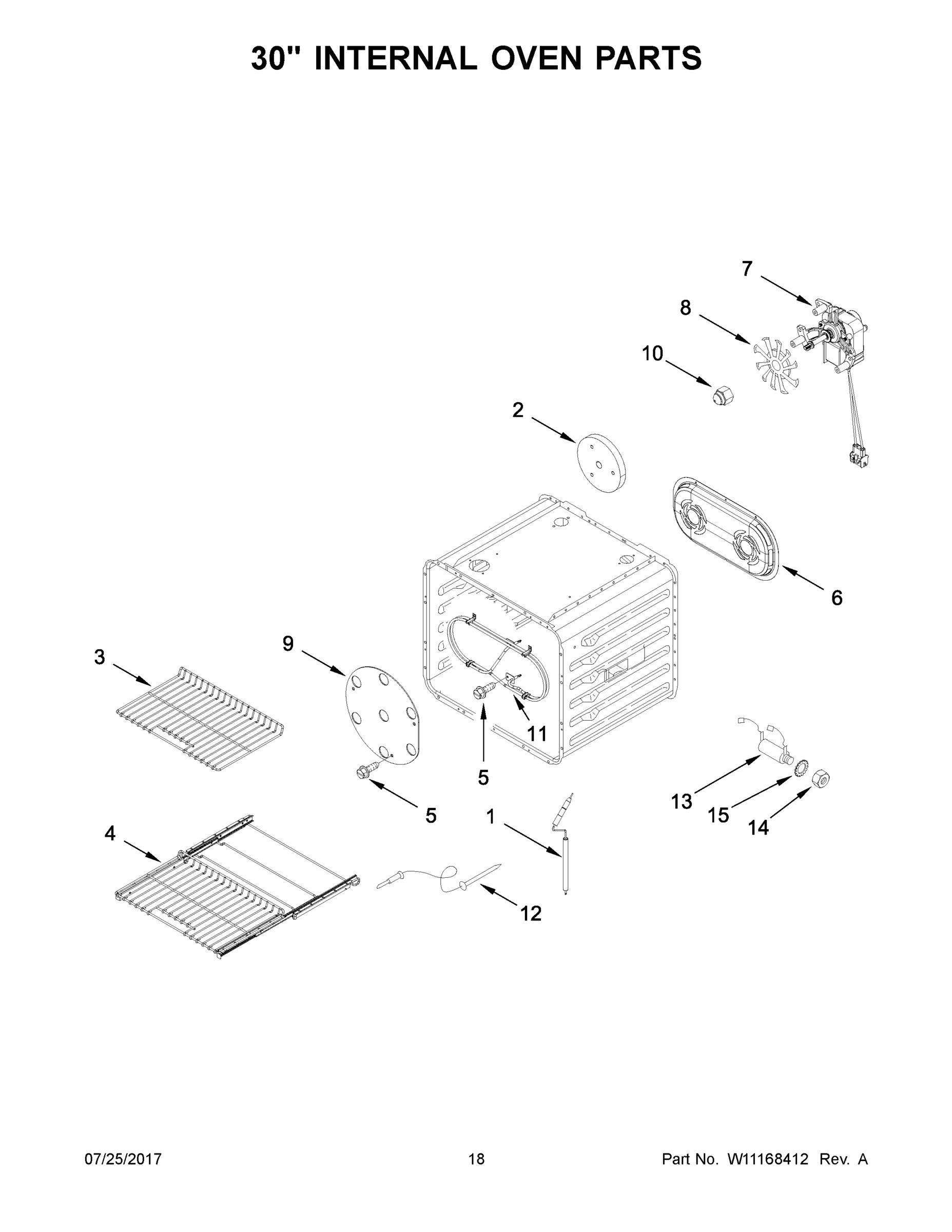 10 - 30" INTERNAL OVEN PARTS
