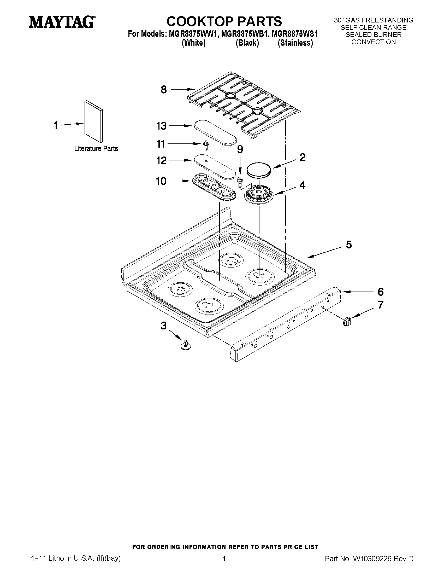 01 - COOKTOP PARTS