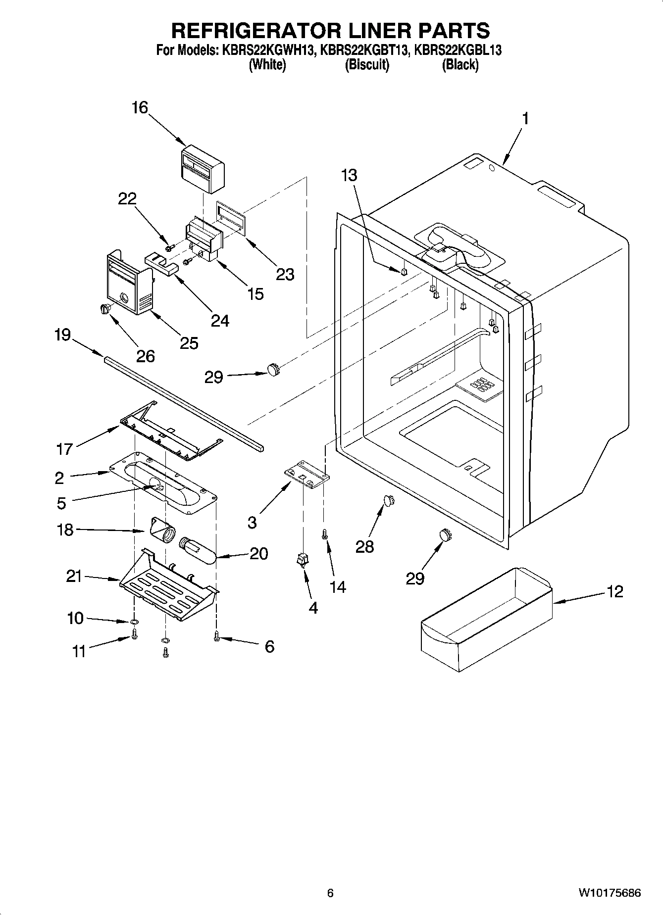 04 - REFRIGERATOR LINER PARTS