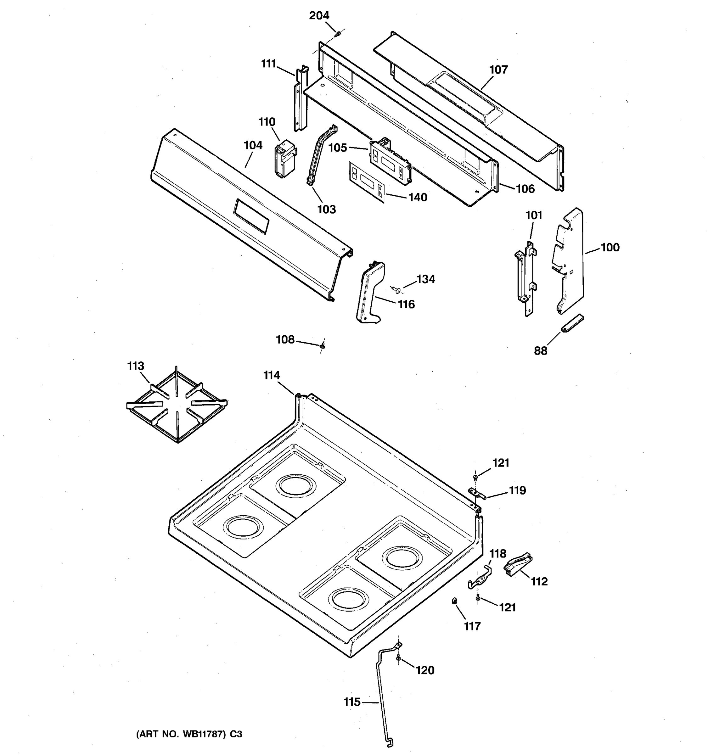CONTROL PANEL & COOKTOP