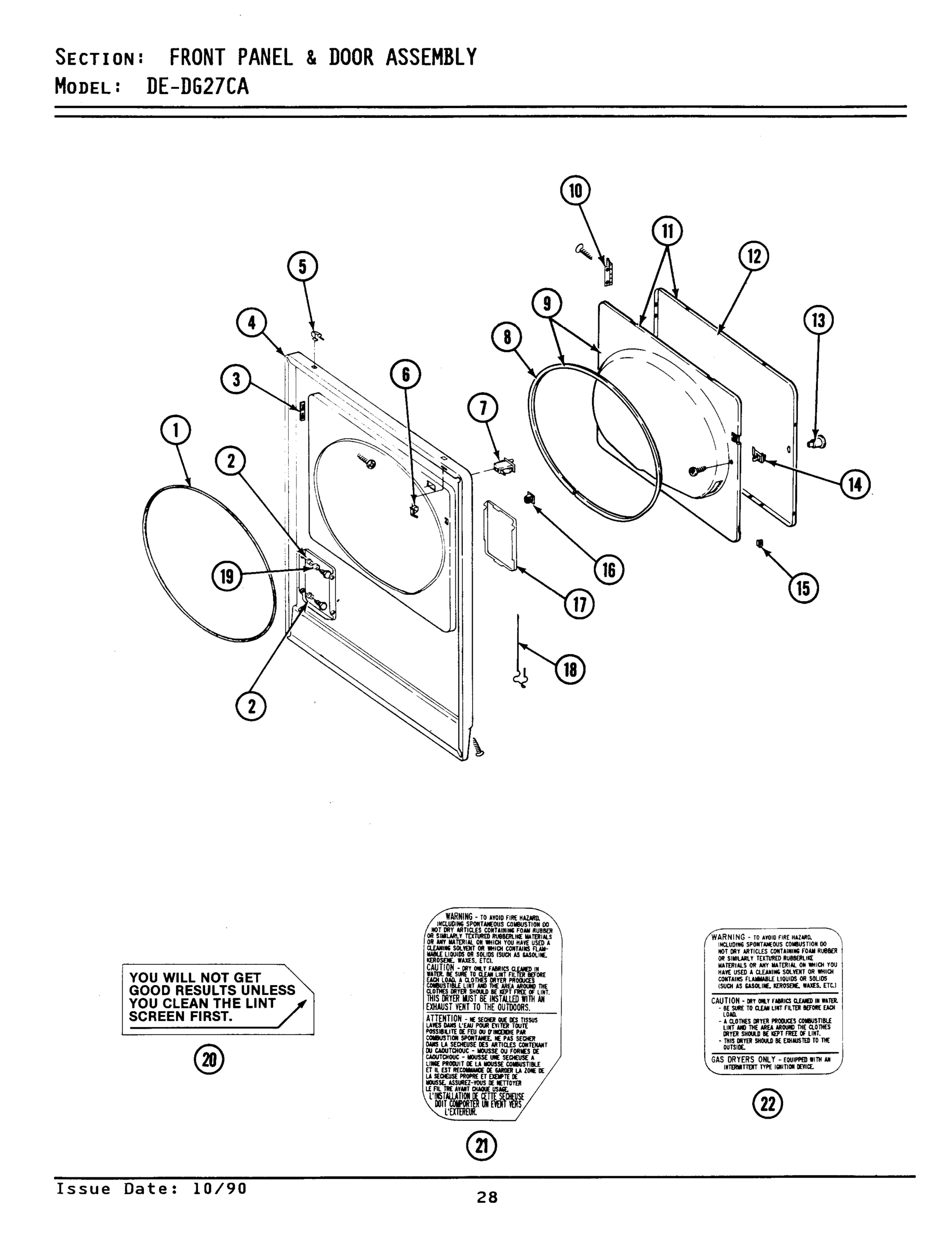 04 - FRONT PANEL & DOOR ASSEMBLY