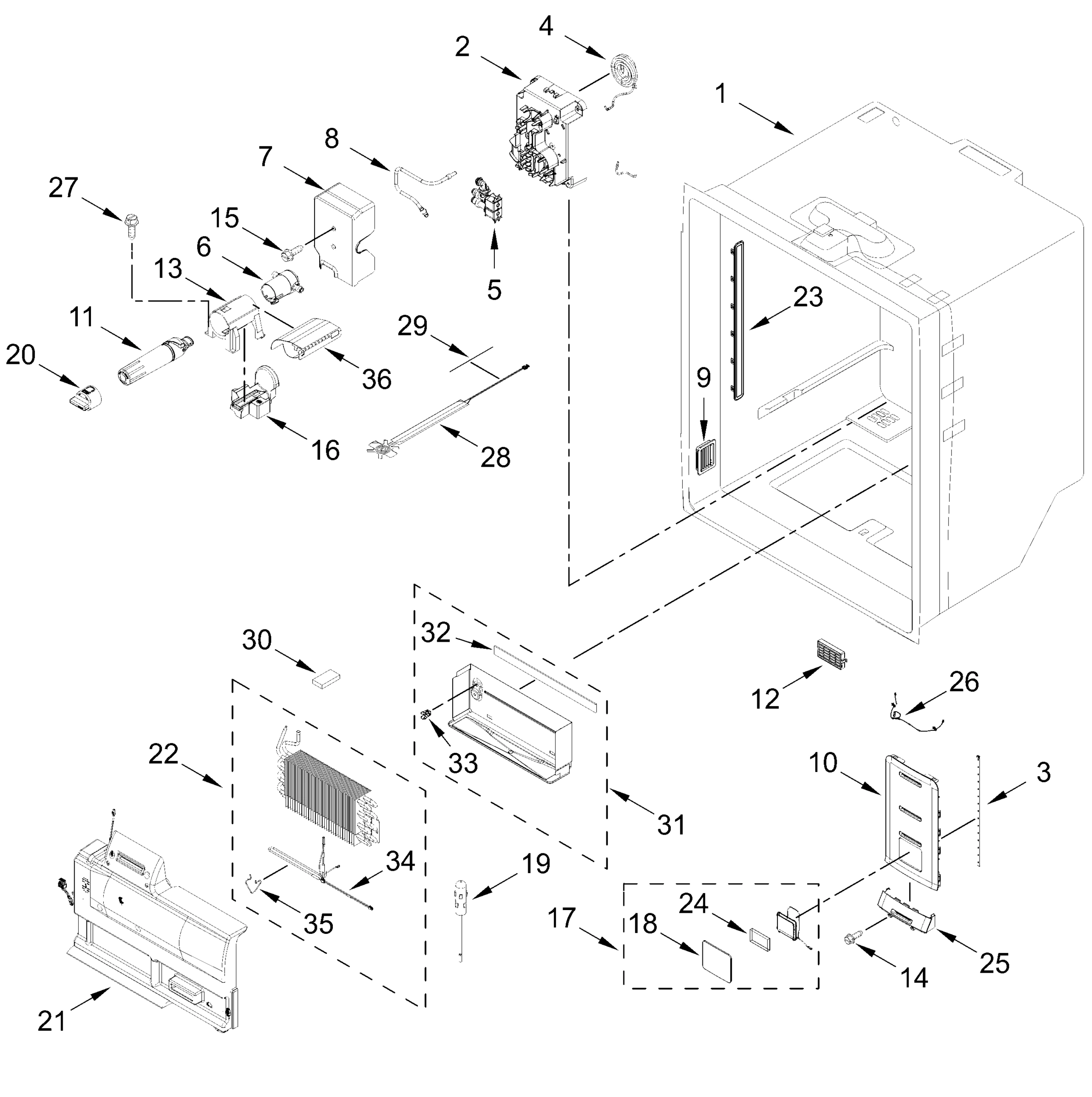 REFRIGERATOR LINER PARTS