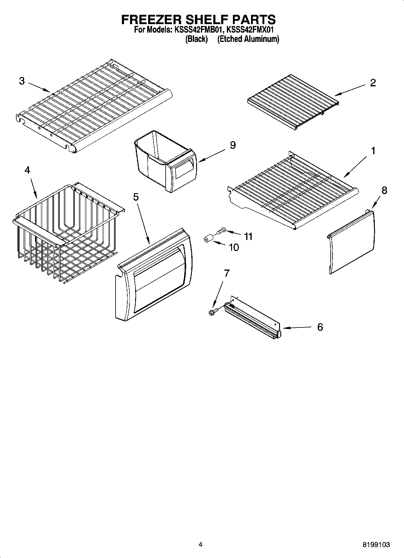 03 - FREEZER SHELF PARTS