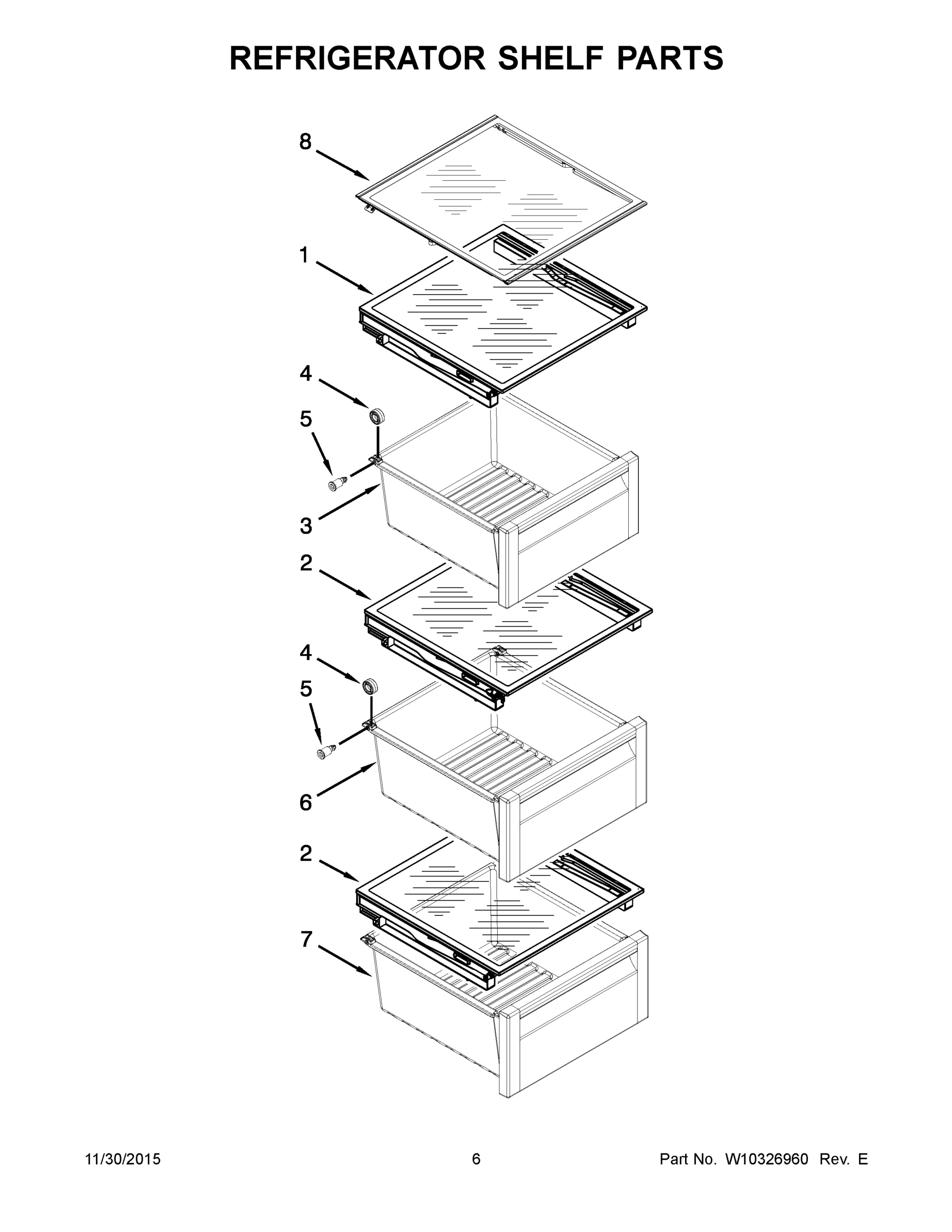 04 - REFRIGERATOR SHELF PARTS
