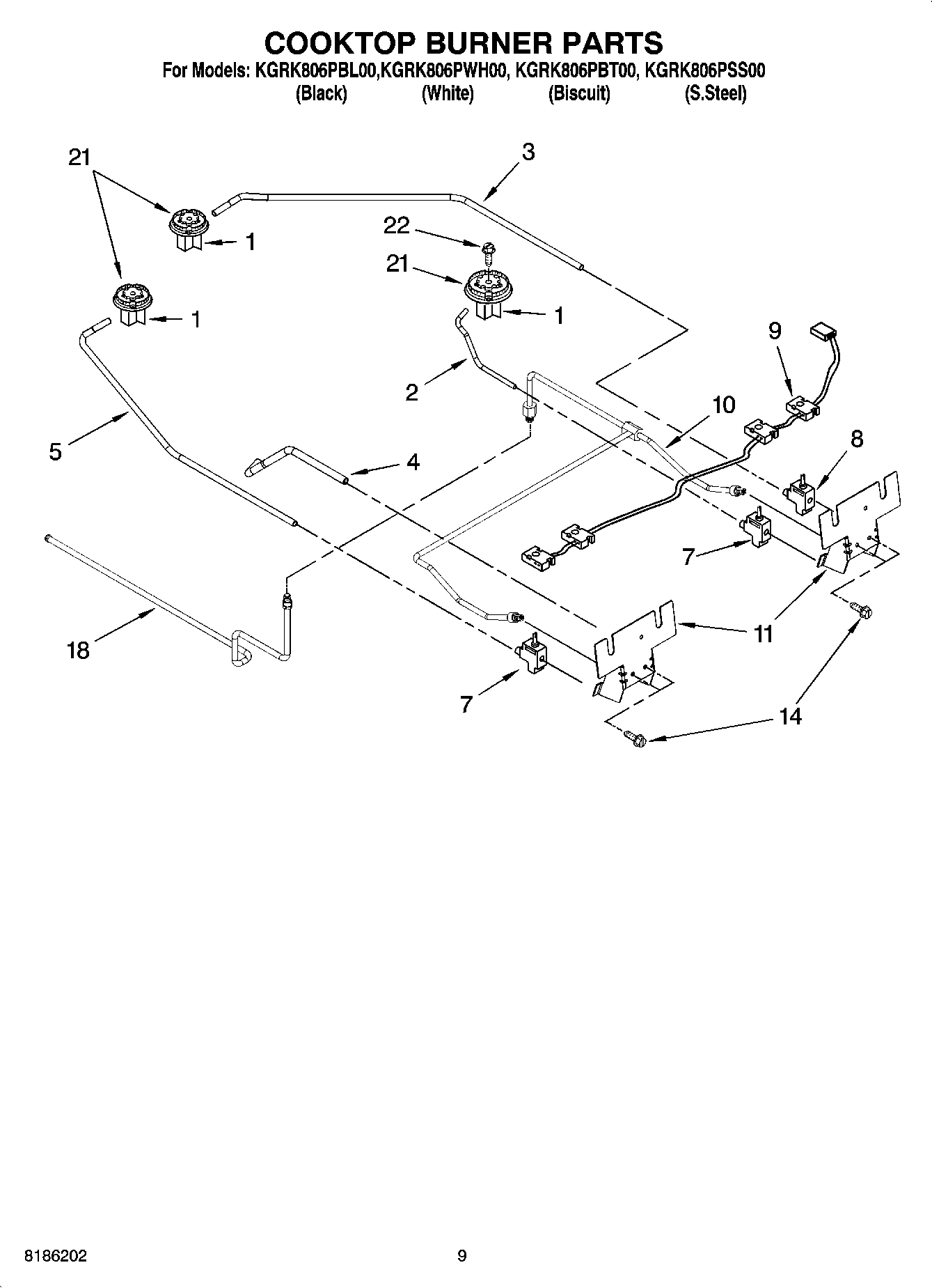 06 - COOKTOP BURNER PARTS