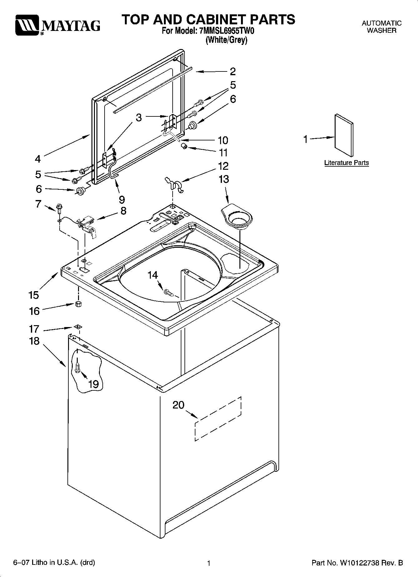 01 - TOP AND CABINET PARTS