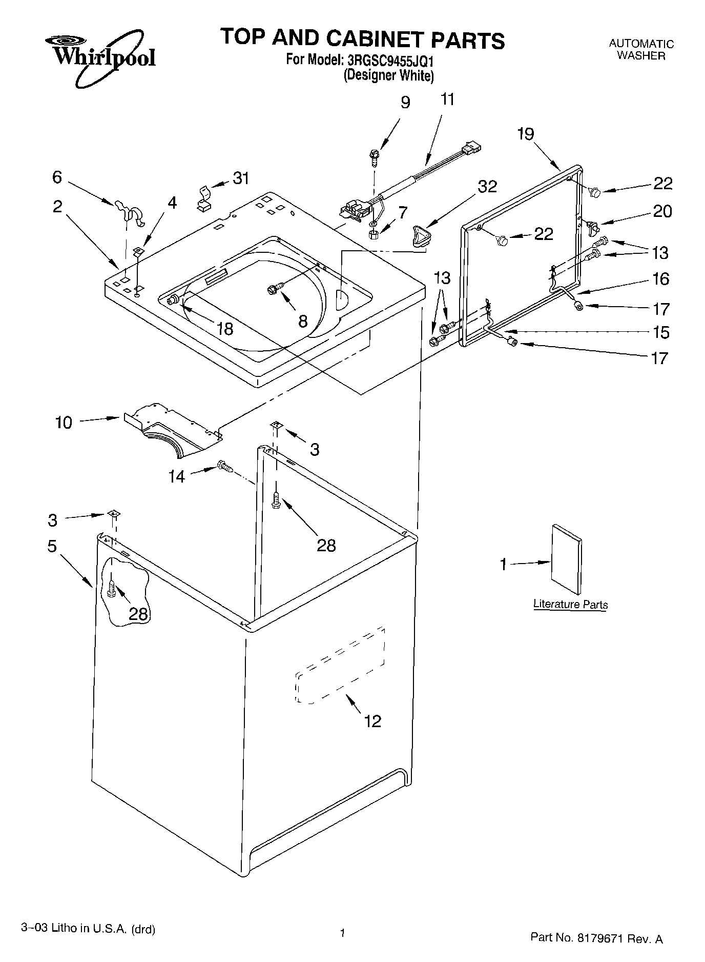 01 - TOP AND CABINET PARTS