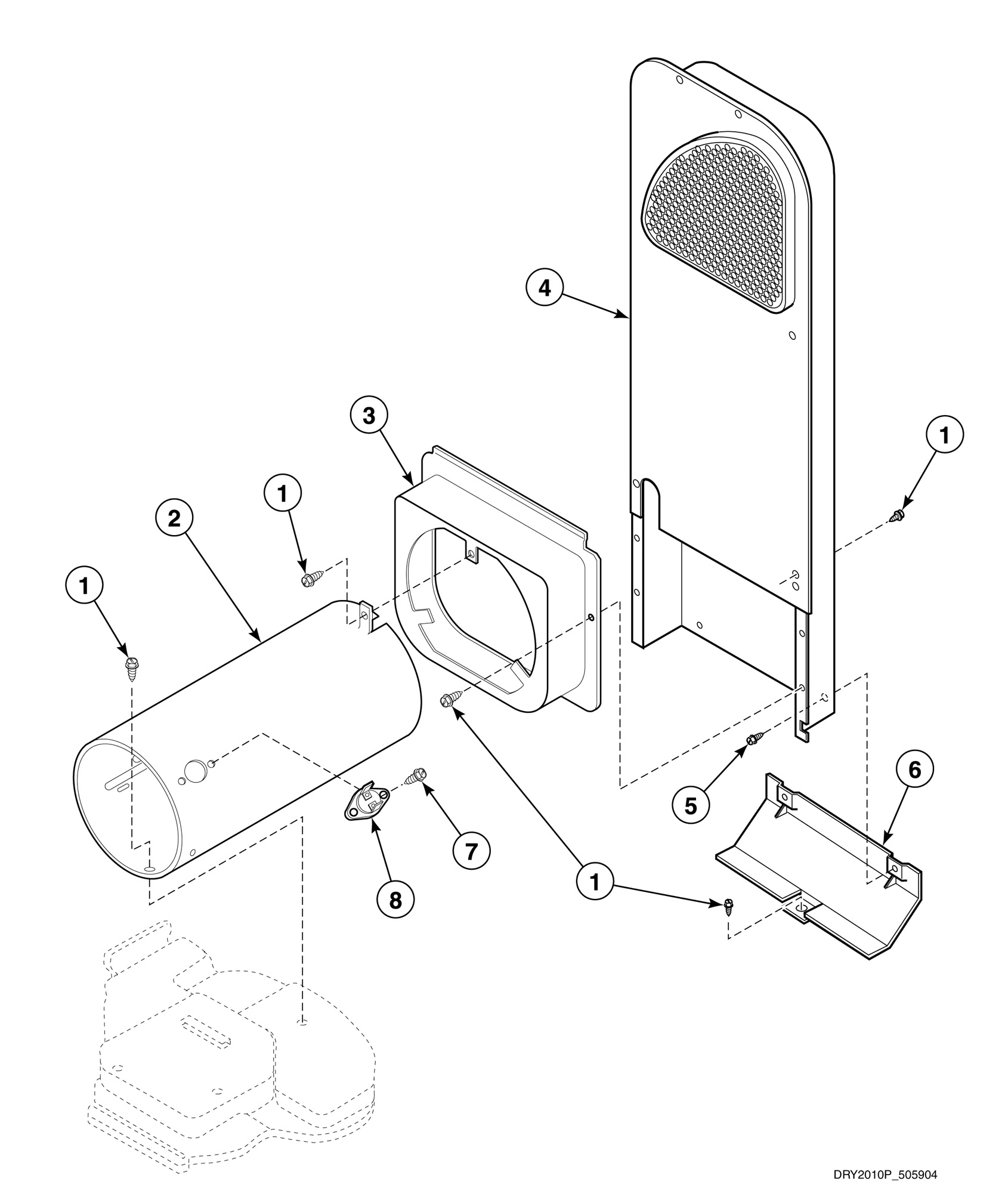 Heater Duct - Gas Models Starting Serial No. S6333960XM