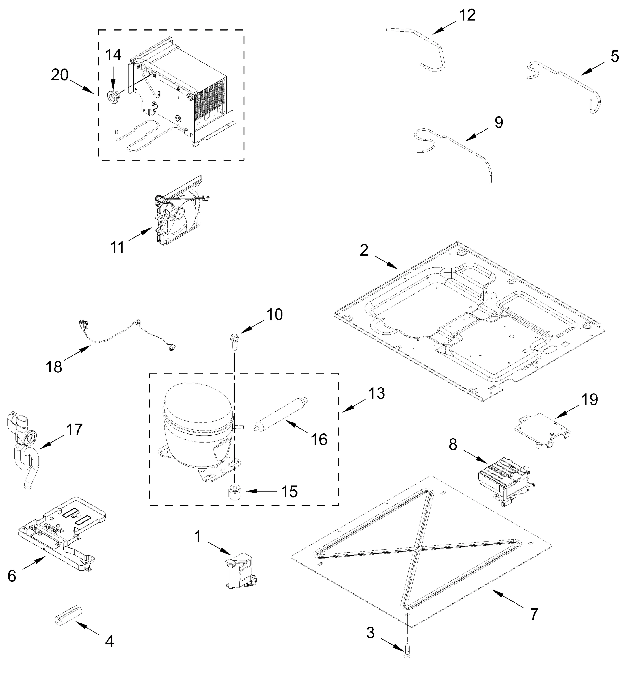 LOWER UNIT AND TUBE PARTS