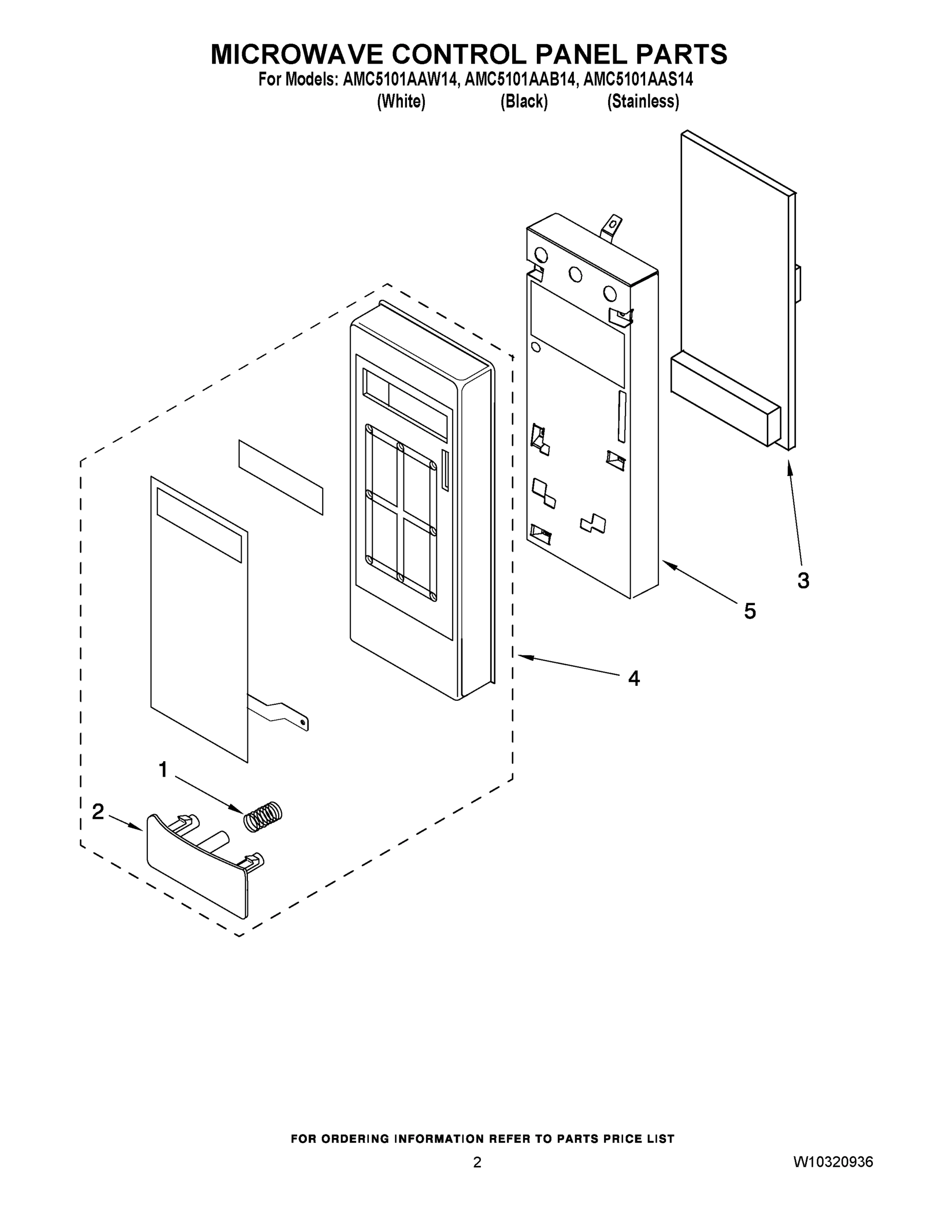 02 - MICROWAVE CONTROL PANEL PARTS