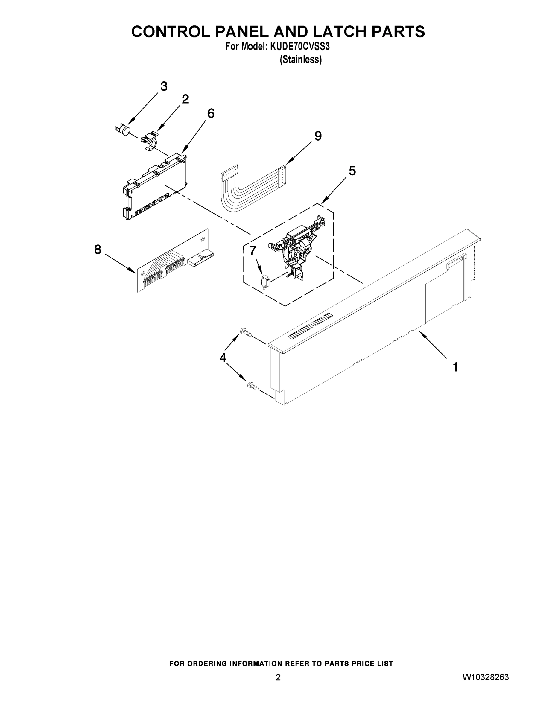 02 - CONTROL PANEL AND LATCH PARTS