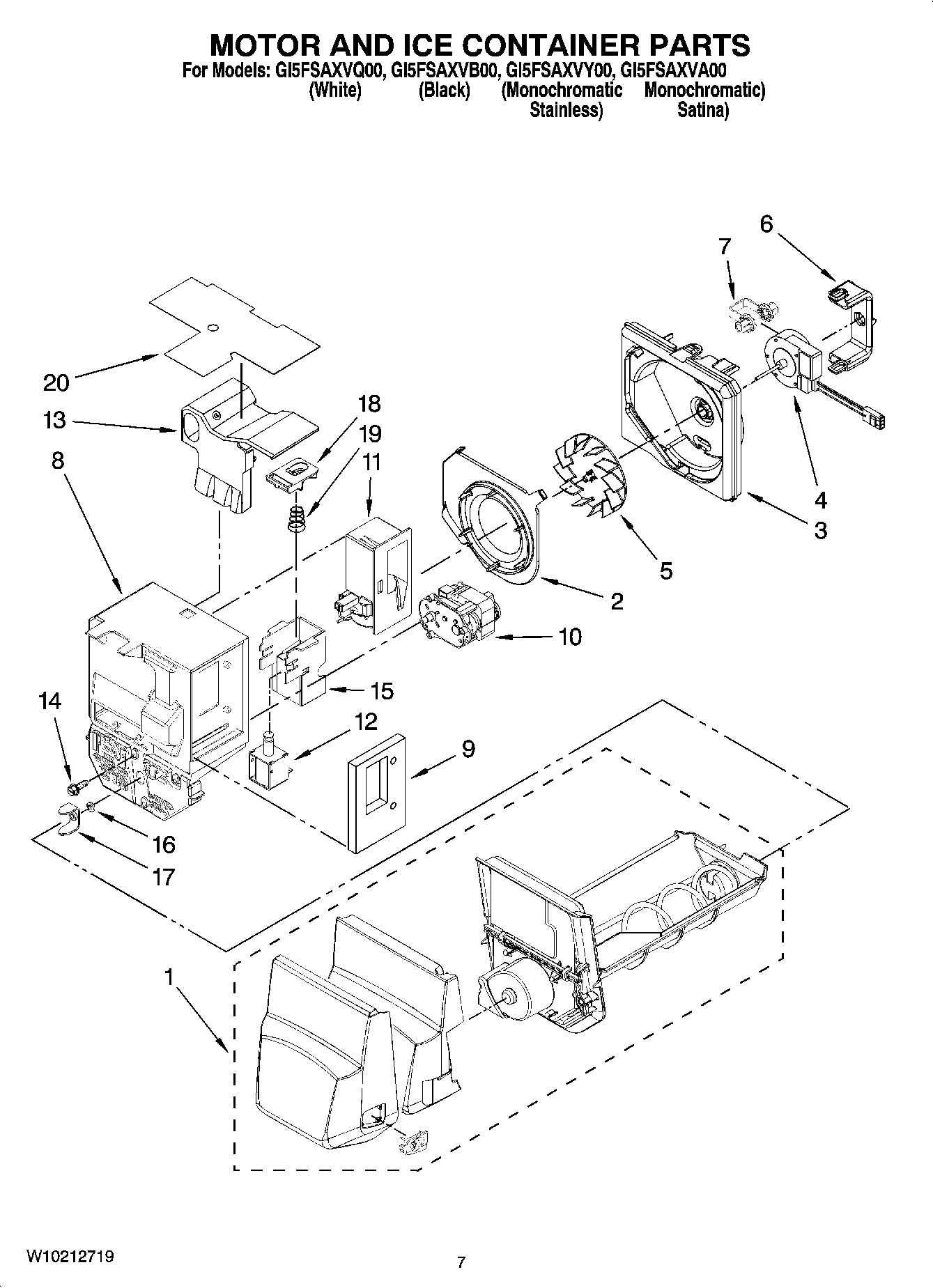 04 - MOTOR AND ICE CONTAINER PARTS