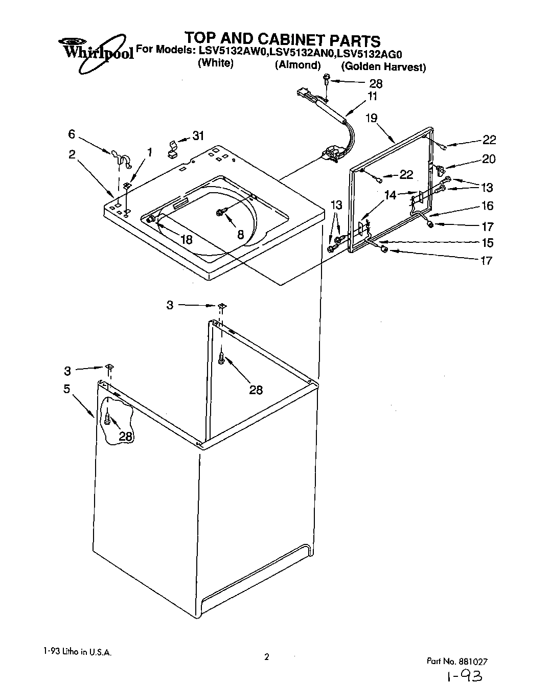 01 - TOP AND CABINET, LIT/OPTIONAL