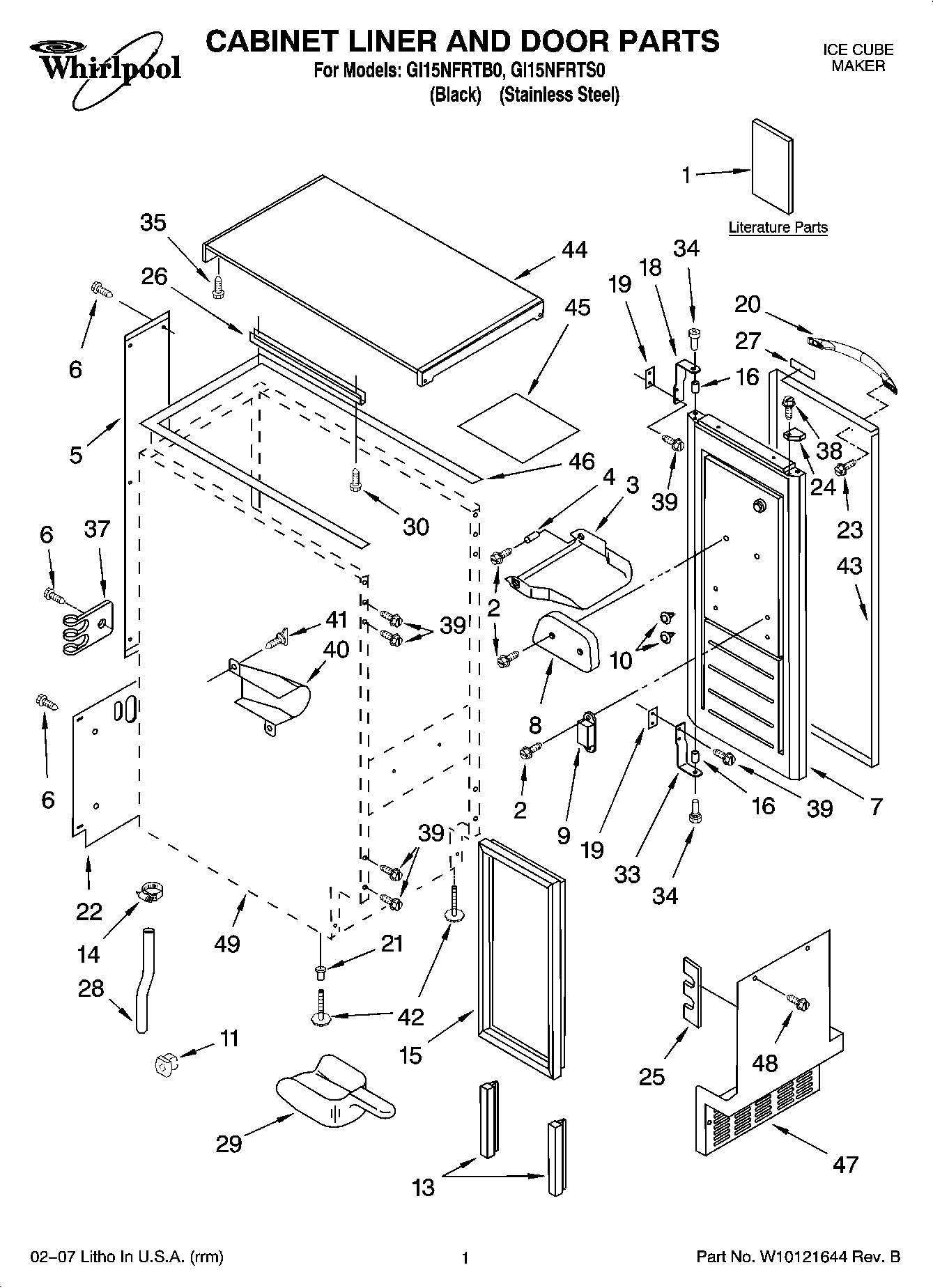 01 - CABINET LINER AND DOOR PARTS