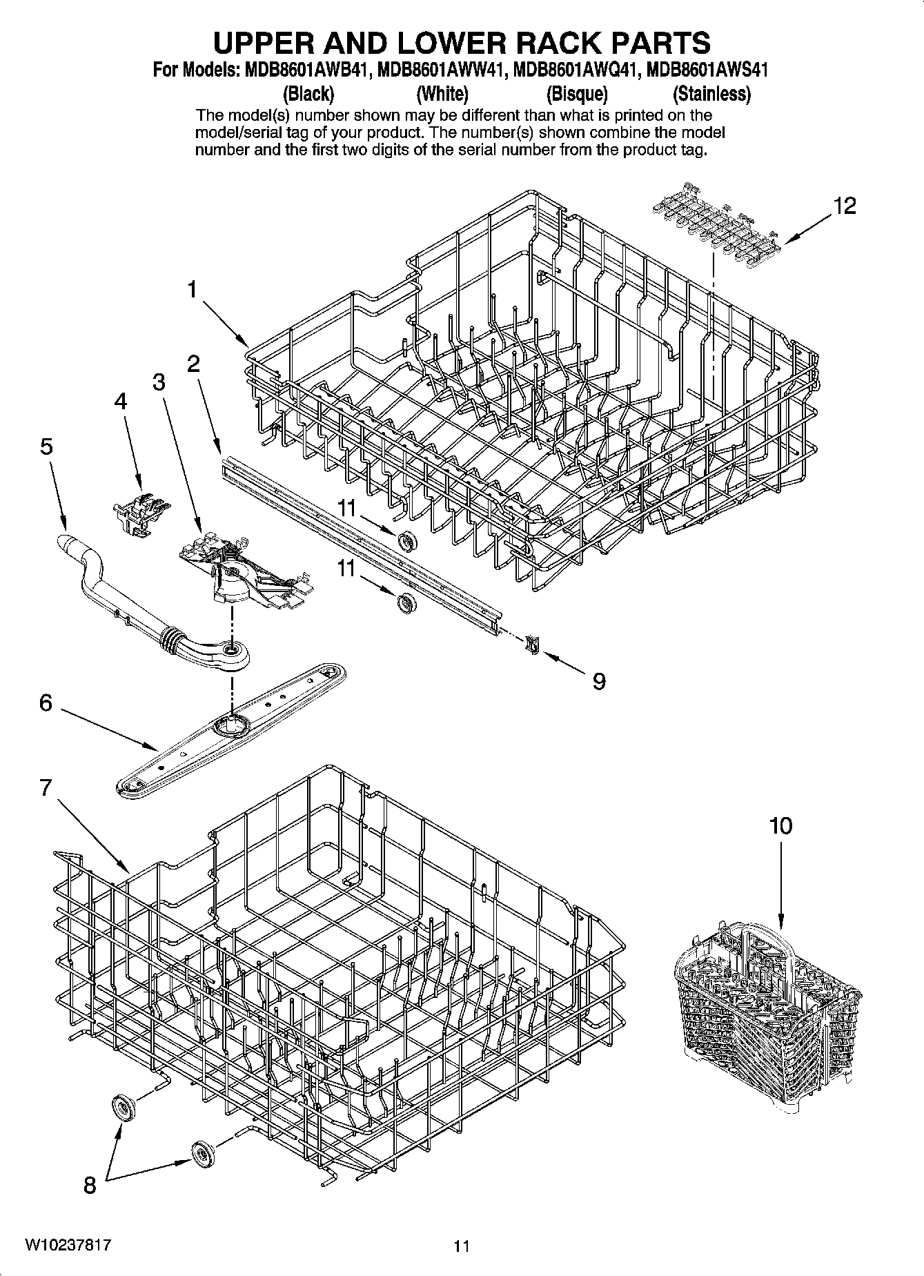09 - UPPER AND LOWER RACK PARTS