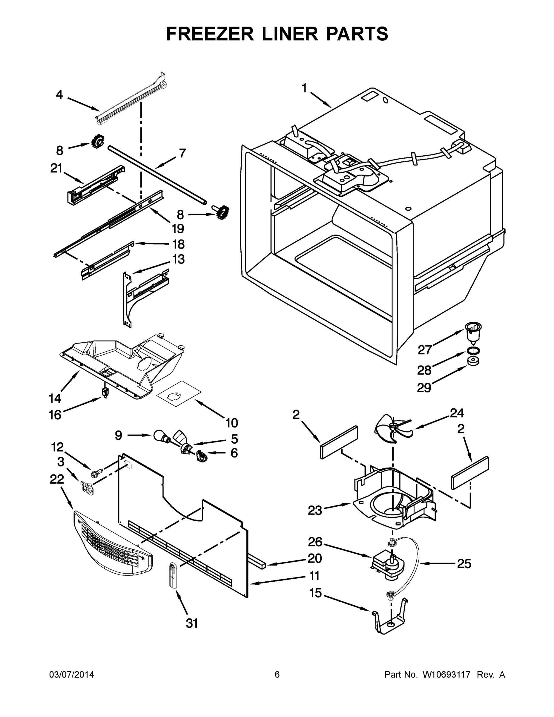 04 - FREEZER LINER PARTS