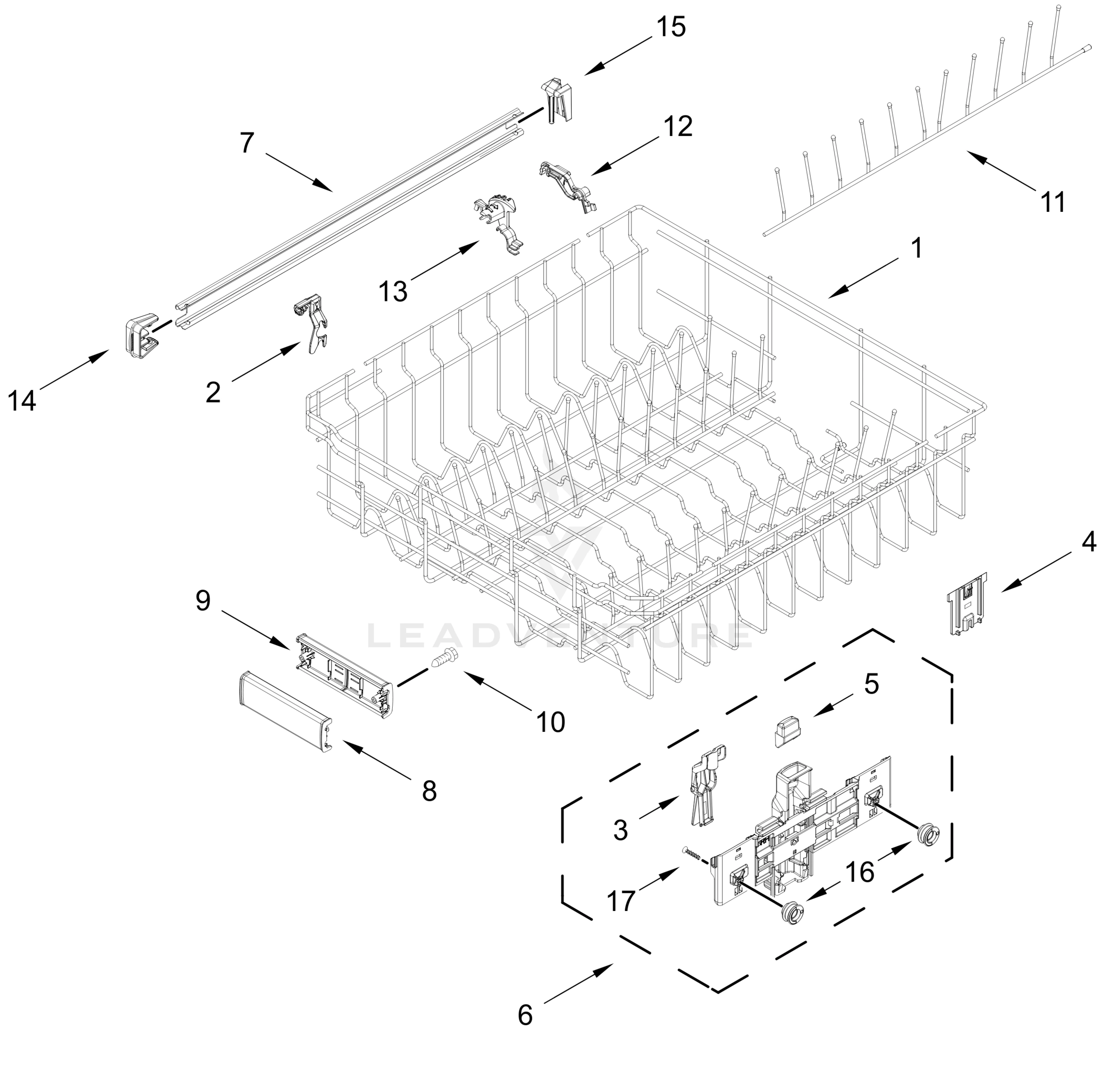 UPPER RACK AND TRACK PARTS