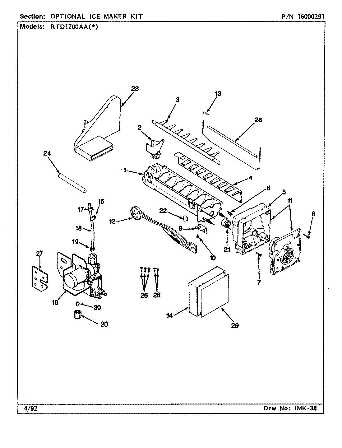 04 - OPTIONAL ICE MAKER KIT (RAE3100AAX)
