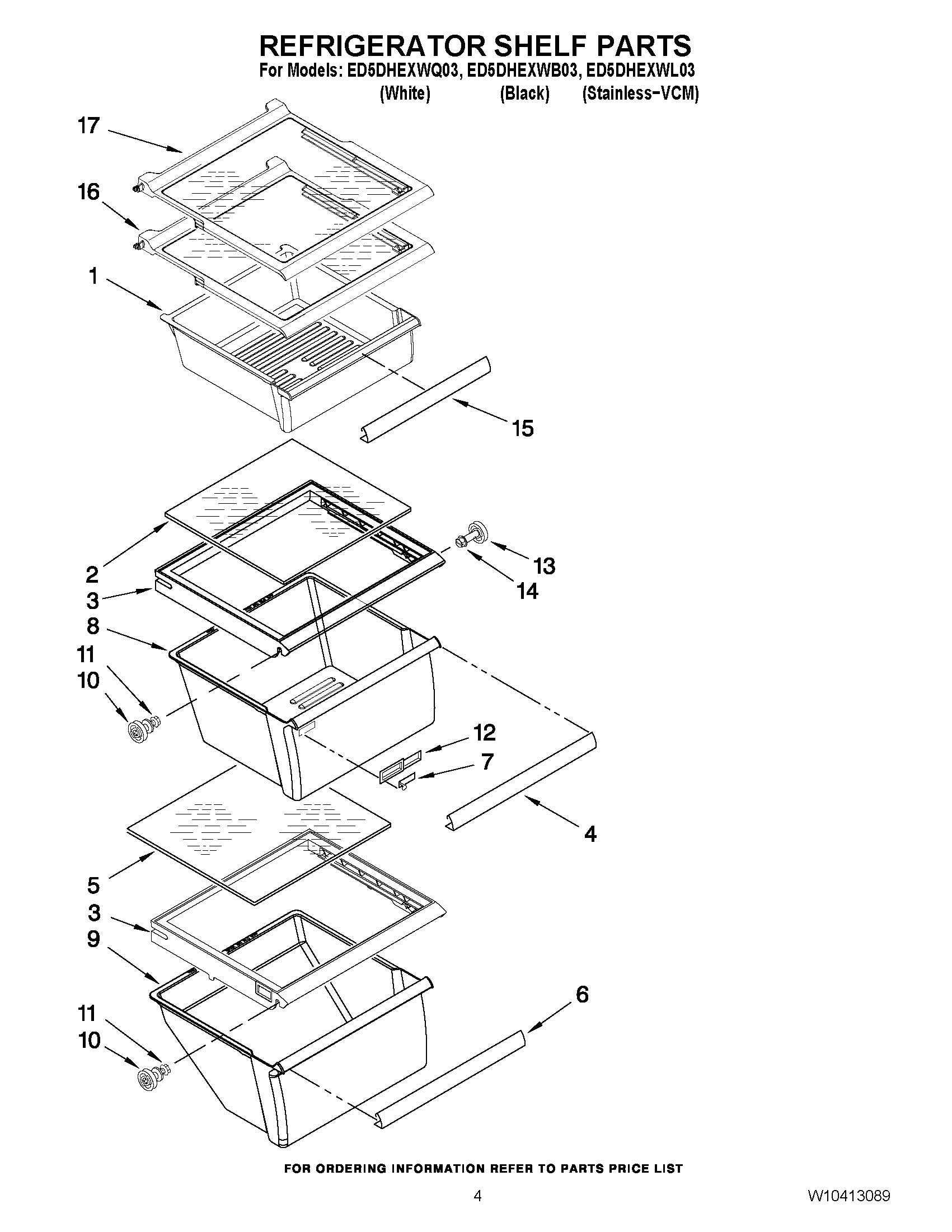 03 - REFRIGERATOR SHELF PARTS