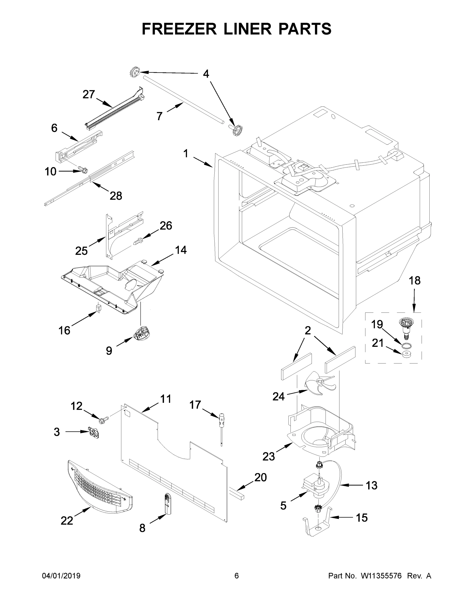 04 - FREEZER LINER PARTS