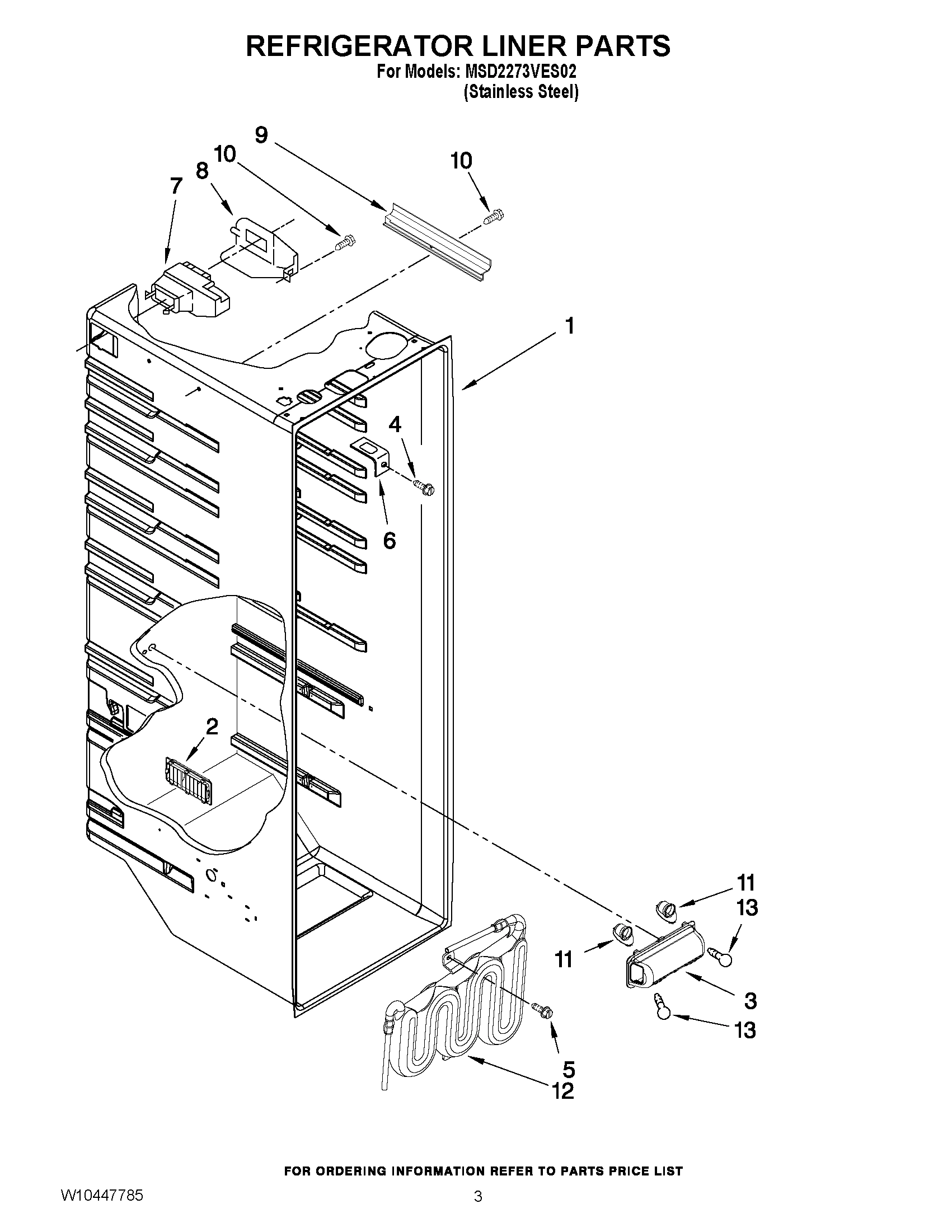 02 - REFRIGERATOR LINER PARTS
