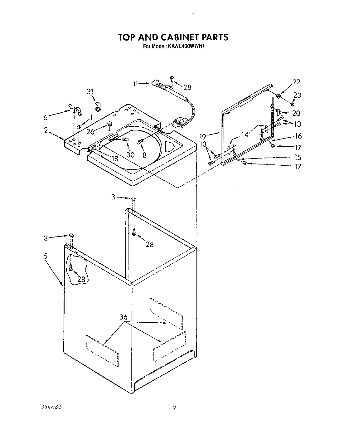 02 - TOP AND CABINET, LIT/OPTIONAL