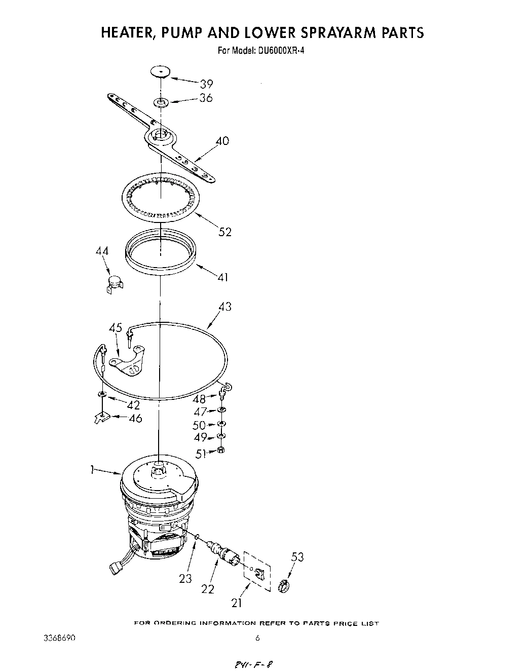 04 - HEATER, PUMP AND LOWER SPRAY ARM