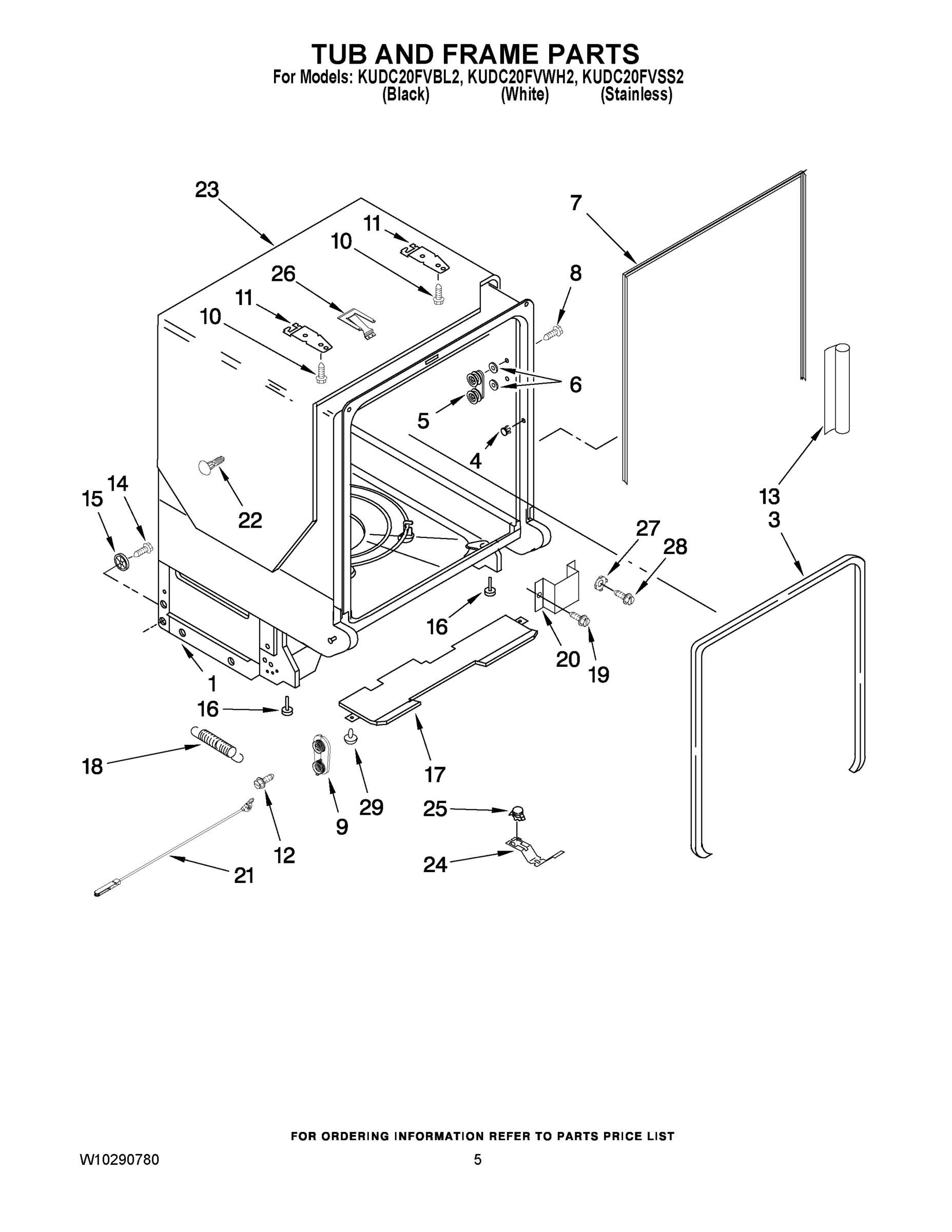 05 - TUB AND FRAME PARTS