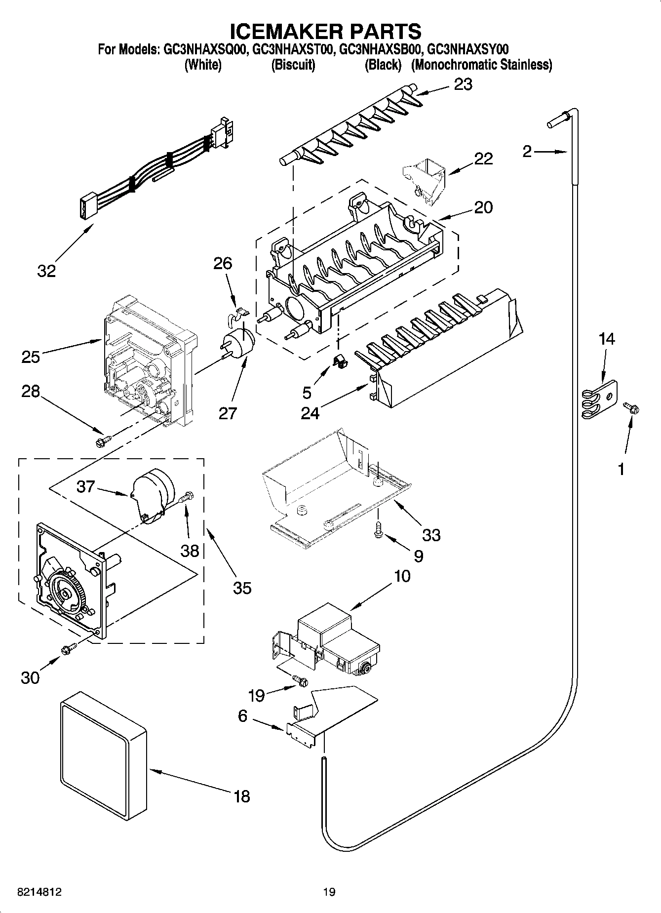12 - ICEMAKER PARTS, OPTIONAL PARTS (NOT INCLUDED)