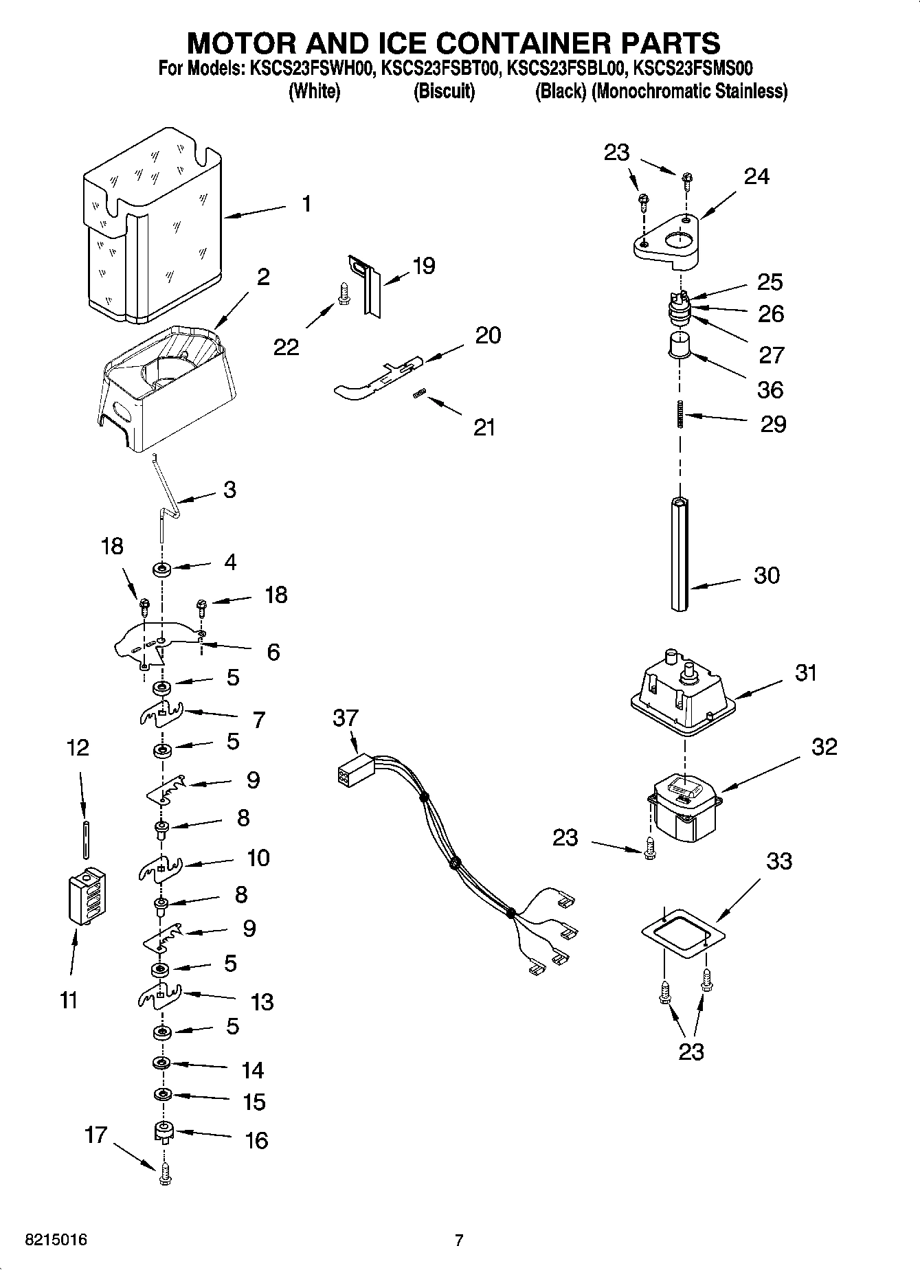 05 - MOTOR AND ICE CONTAINER PARTS