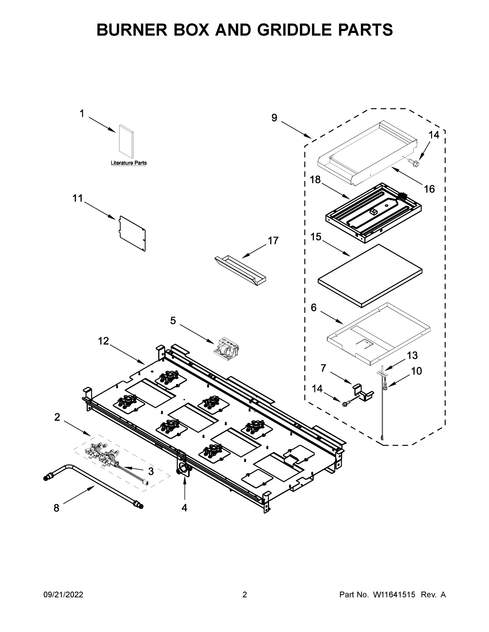 02 - BURNER BOX AND GRIDDLE PARTS