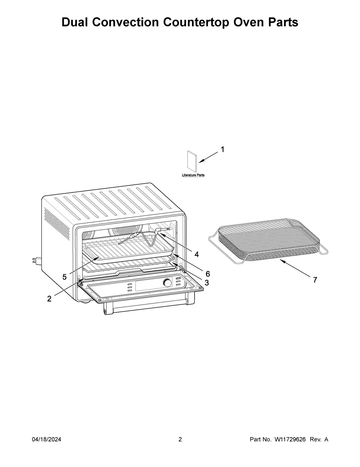 02 - DUAL CONVECTION COUNTERTOP OVEN PARTS