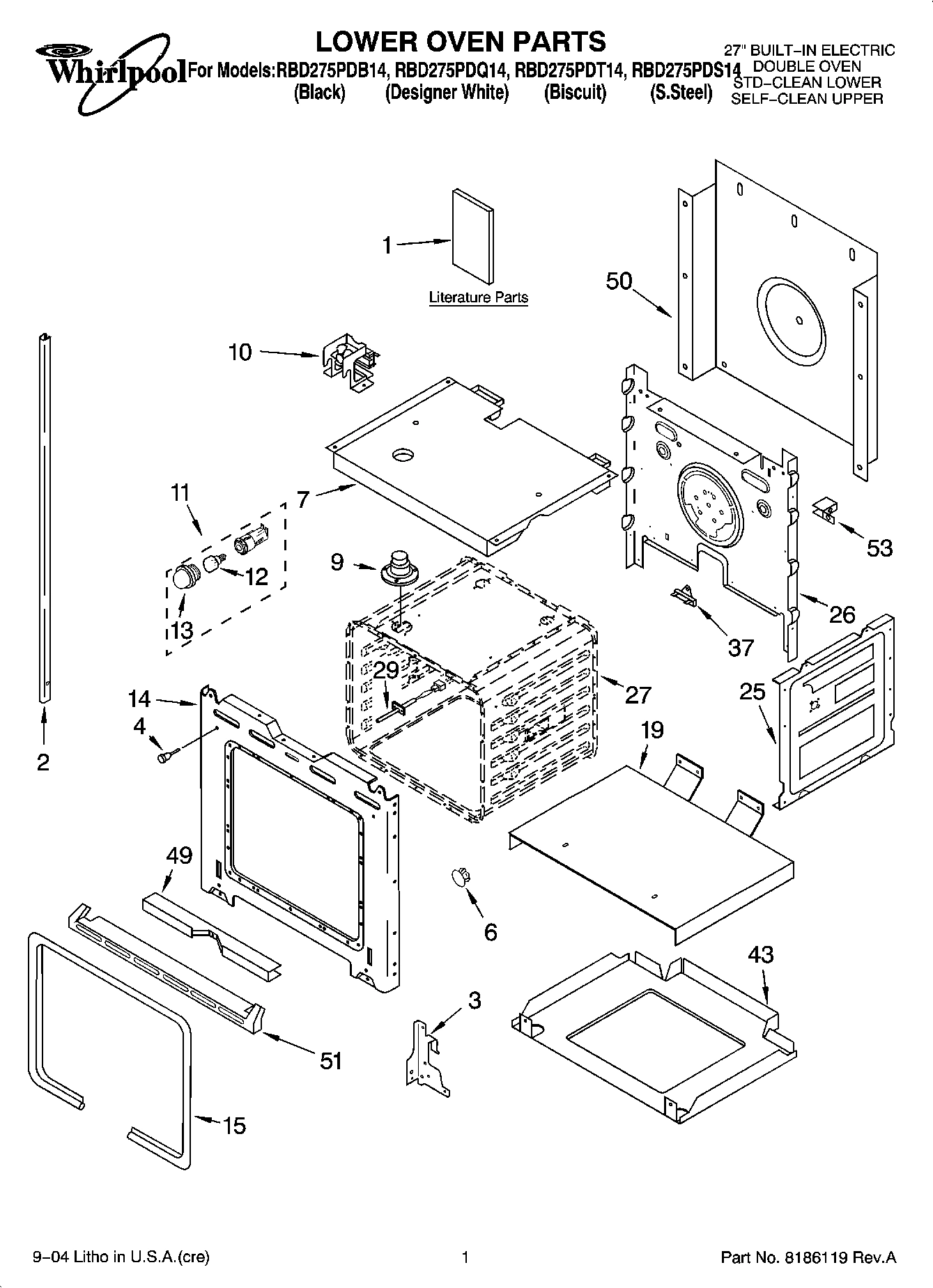 01 - LOWER OVEN PARTS
