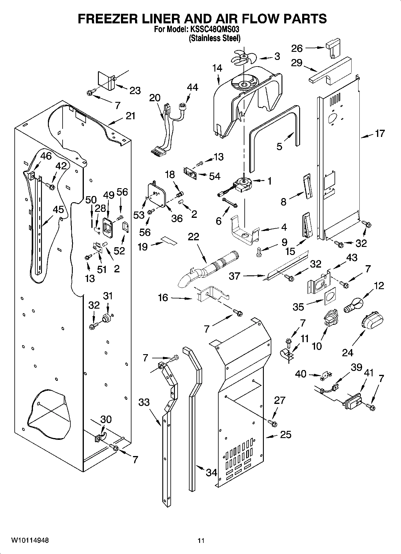 08 - FREEZER LINER AND AIR FLOW PARTS