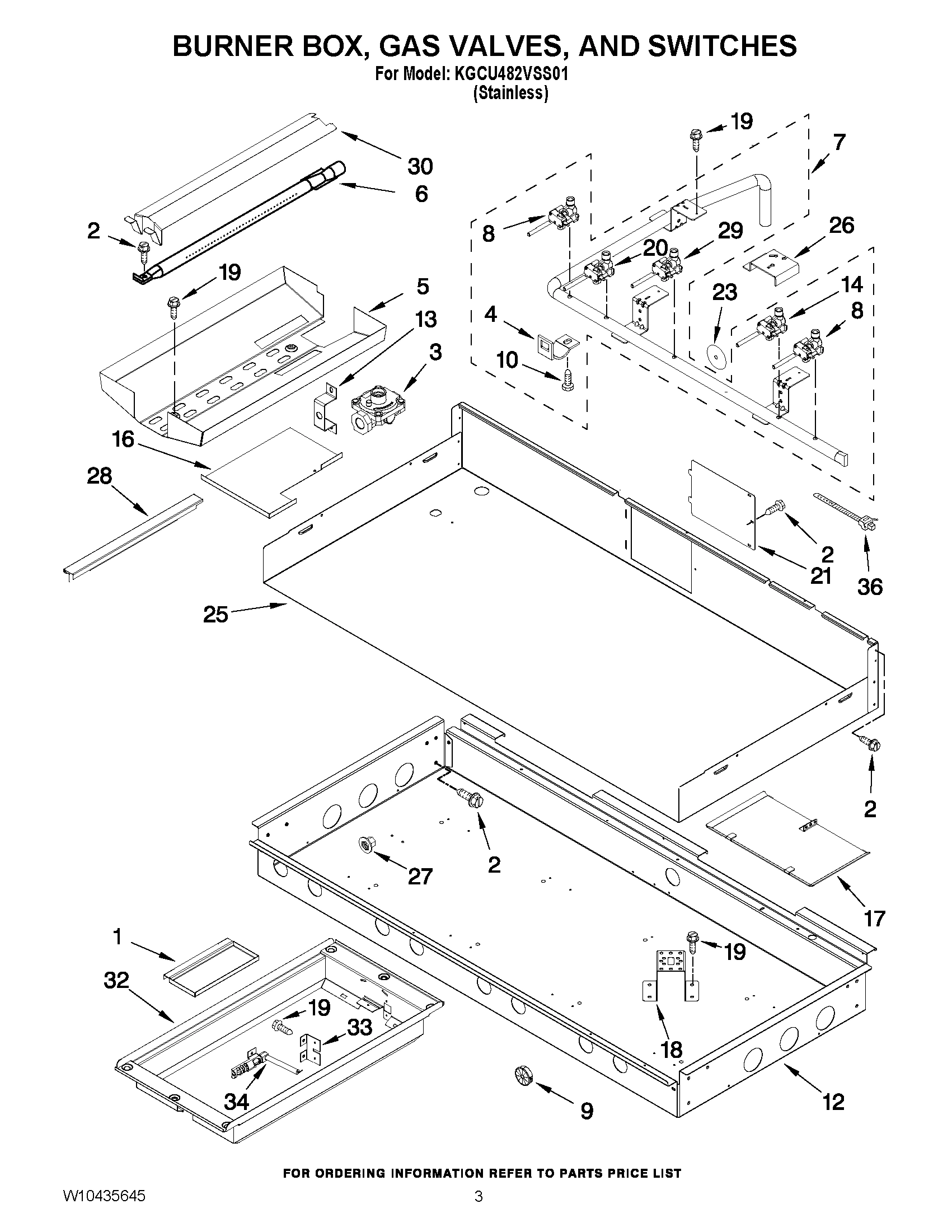 02 - BURNER BOX, GAS VALVES, AND SWITCHES