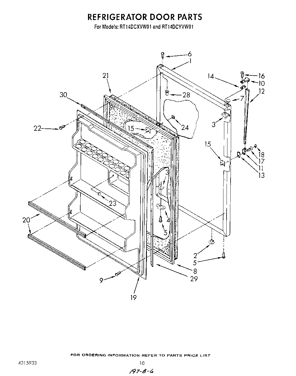 08 - REFRIGERATOR DOOR , NOT ILLUSTRATED