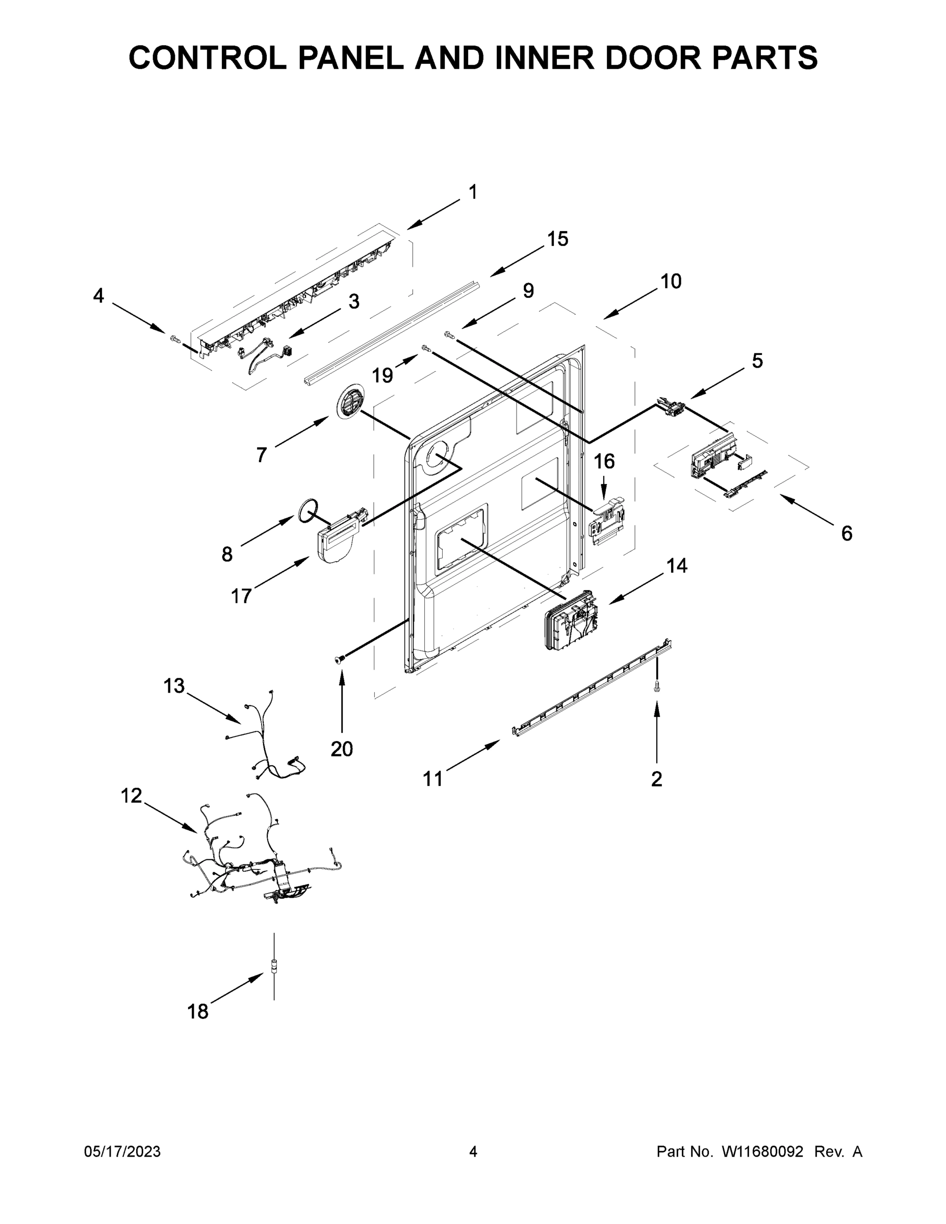 03 - CONTROL PANEL AND INNER DOOR PARTS