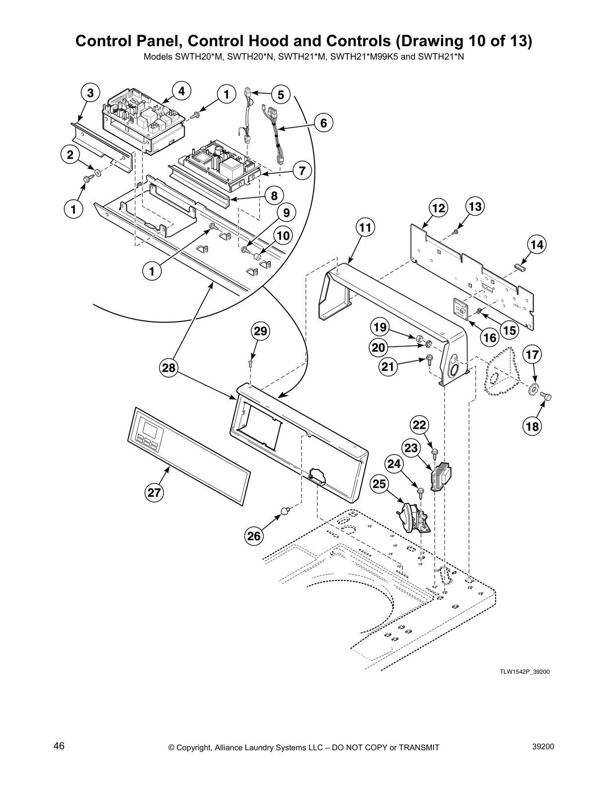 Control Panel, Control Hood and Controls (Drawing 10 of 13)