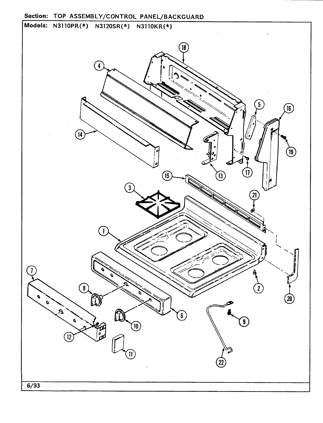 05 - TOP ASSEMBLY/CONTROL PANEL