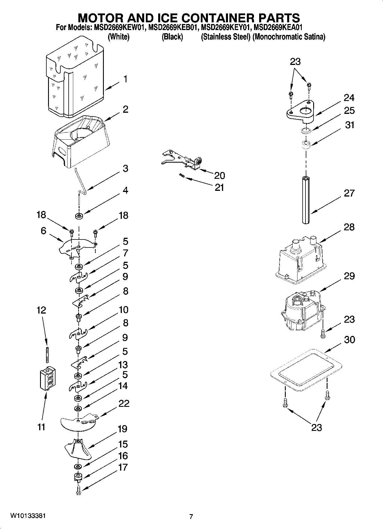 05 - MOTOR AND ICE CONTAINER PARTS
