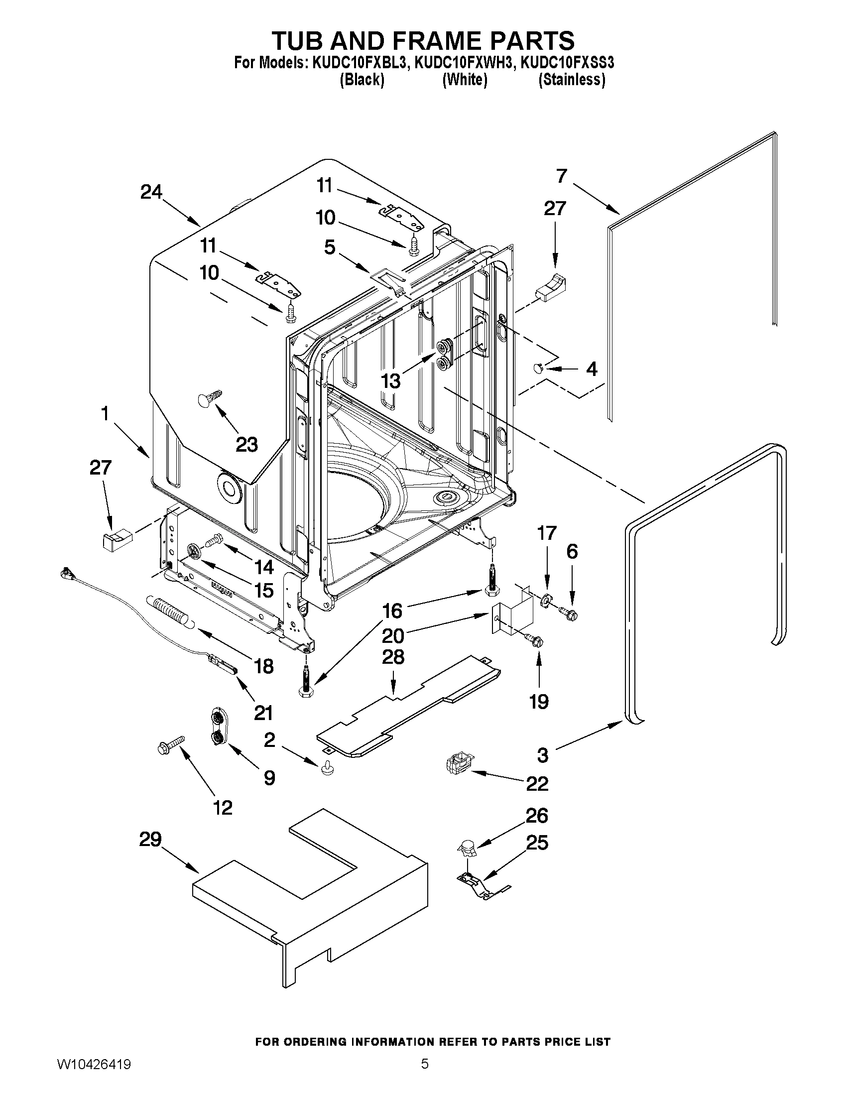 05 - TUB AND FRAME PARTS