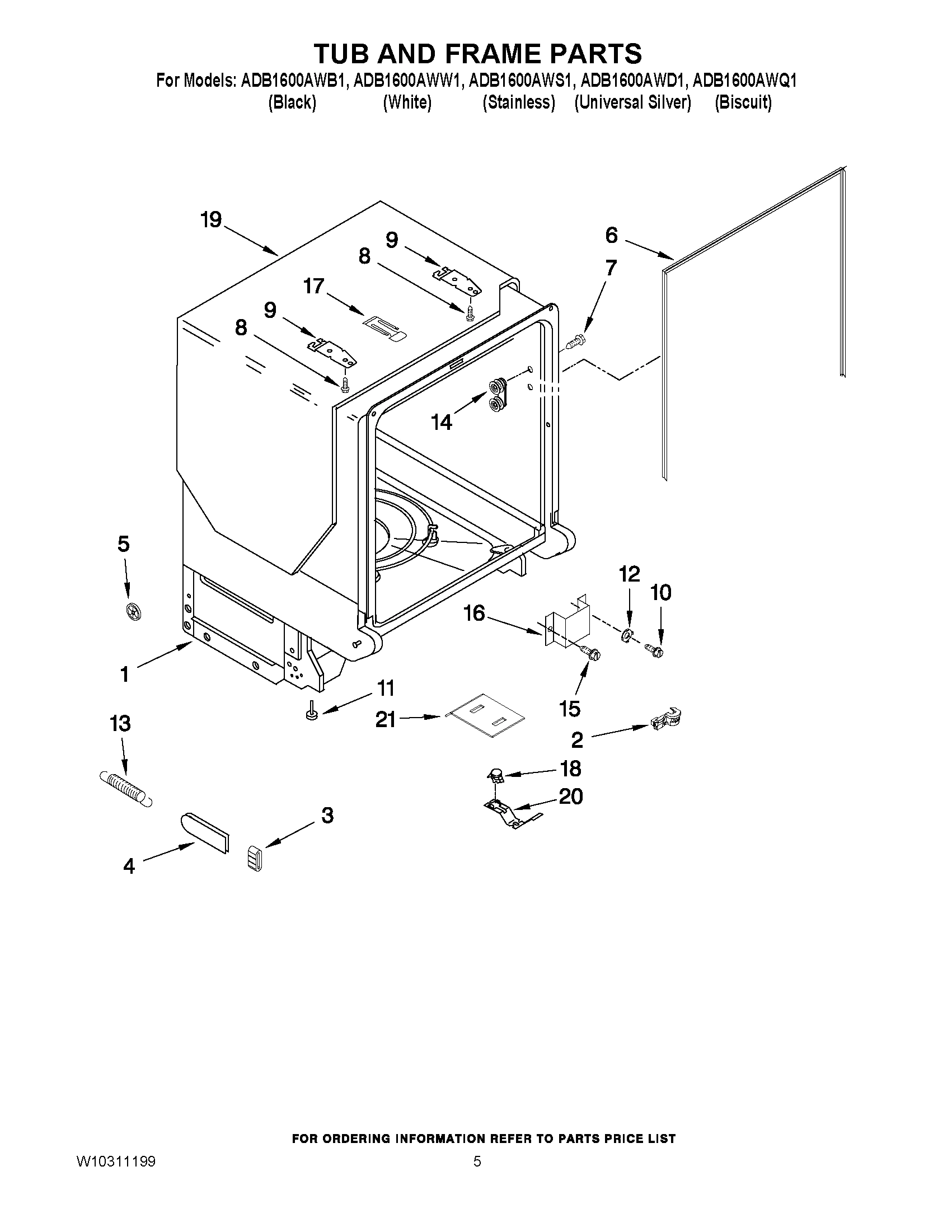 05 - TUB AND FRAME PARTS