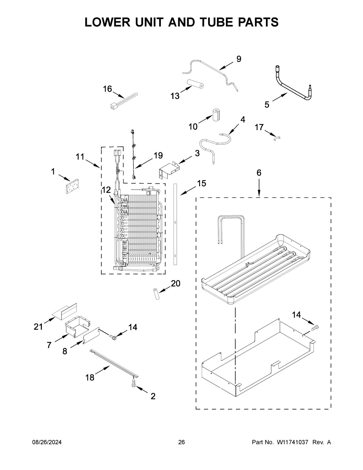 14 - LOWER UNIT AND TUBE PARTS